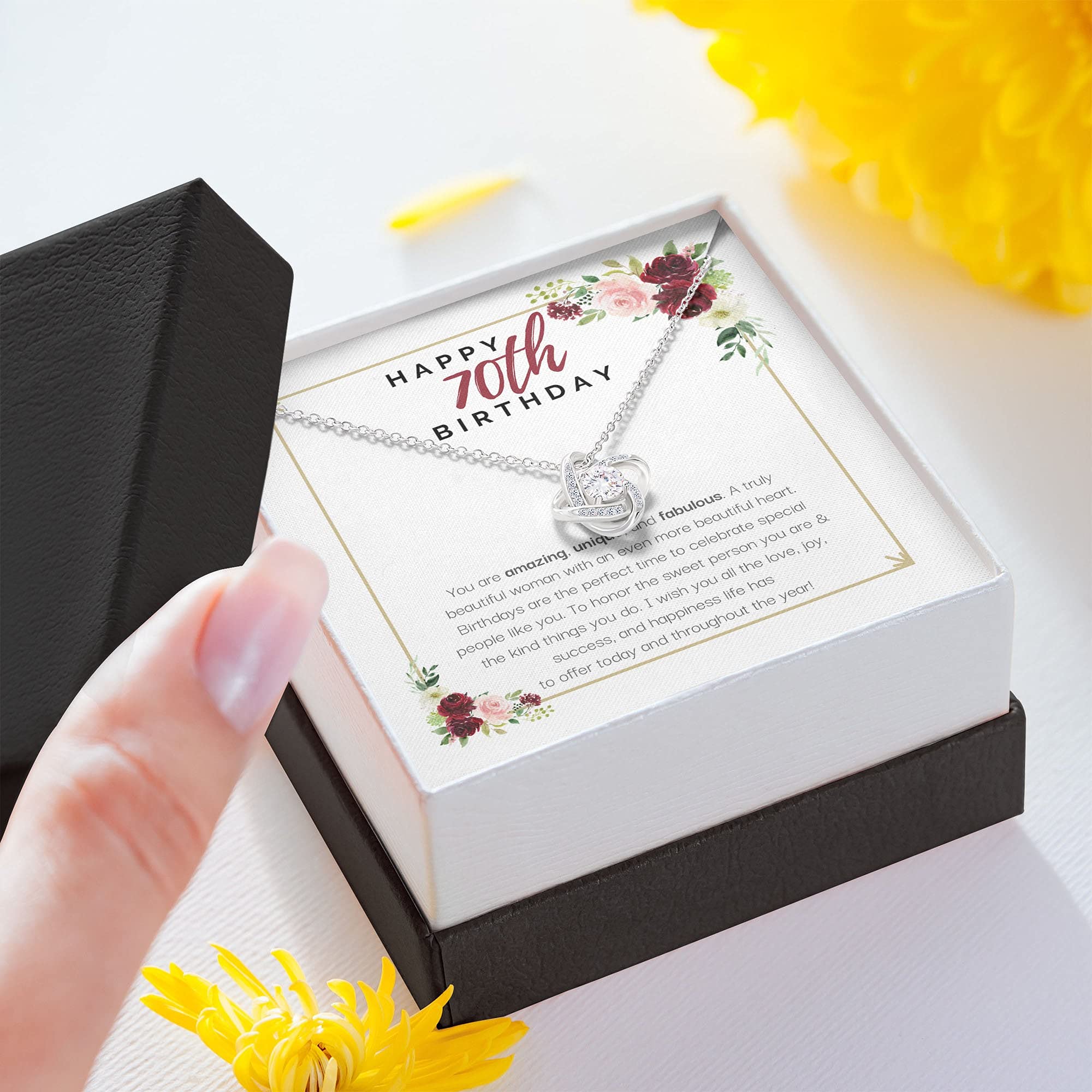 Personalized Forever Love Necklace - 70th Birthday Gift for Women, Best Friend Birthday Jewelry - Perfect for Anniversaries, Mother's Day & Special Occasions