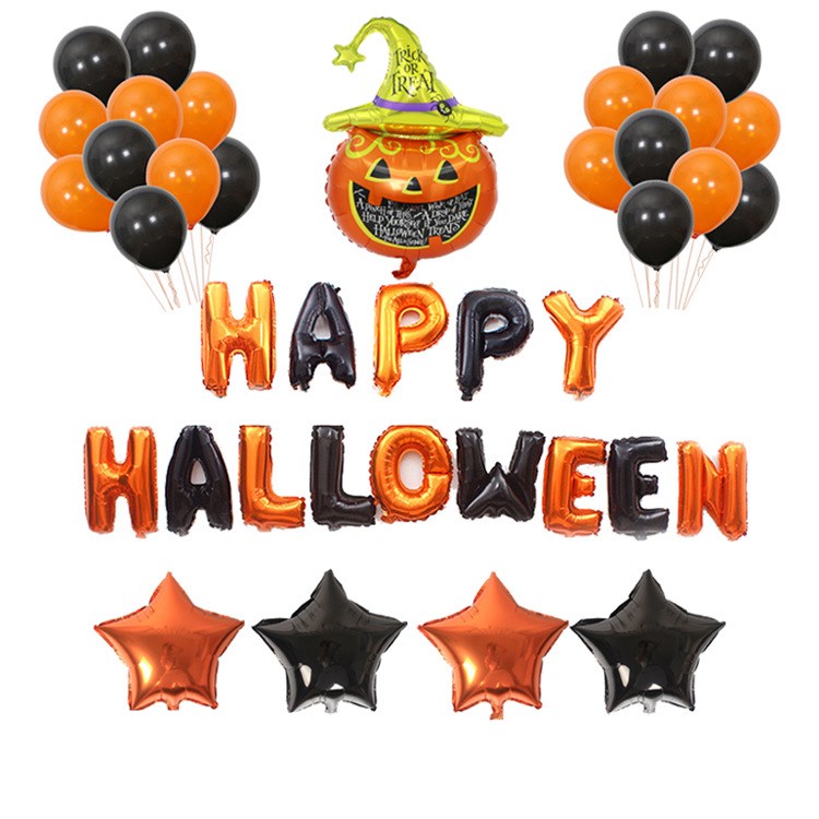 Halloween Alphabet Balloons - Decorative Letter Balloons for Halloween Party Decorations, DIY Home & Classroom Decor - Perfect for Spooky Celebrations, Photo Backdrops & Festive Events