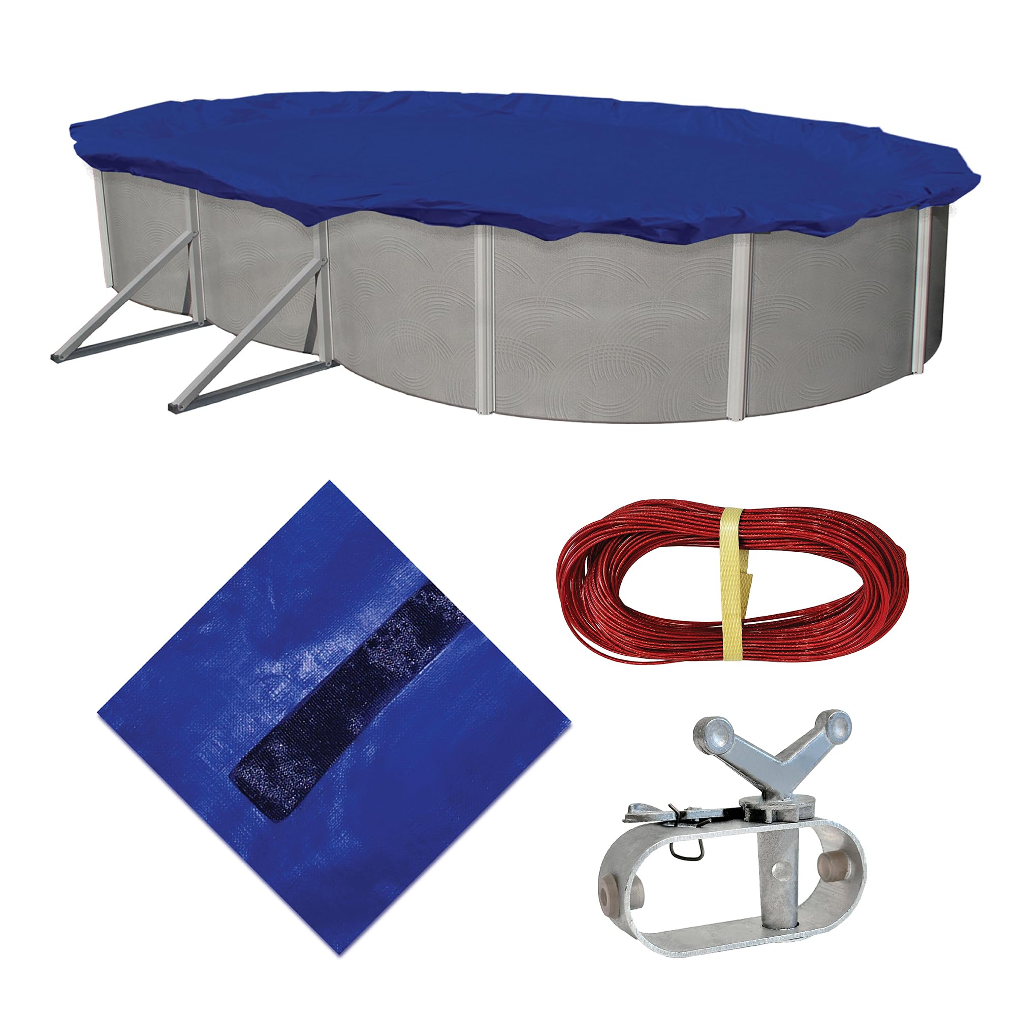 Blue Wave Gold 15-Year 18ft x 40ft Oval Above Ground Pool Winter Cover - Heavy Duty Protection for Inground & Backyard Pools During Cold Seasons