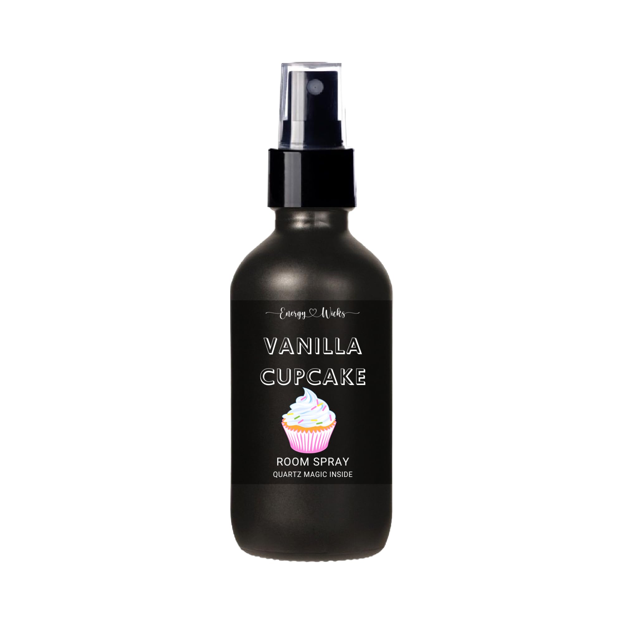 Vanilla Cupcake Scented Room Spray with Quartz Crystals - 2oz Natural Air Freshener for Home, Car & Bathroom | Aromatherapy & Stress Relief
