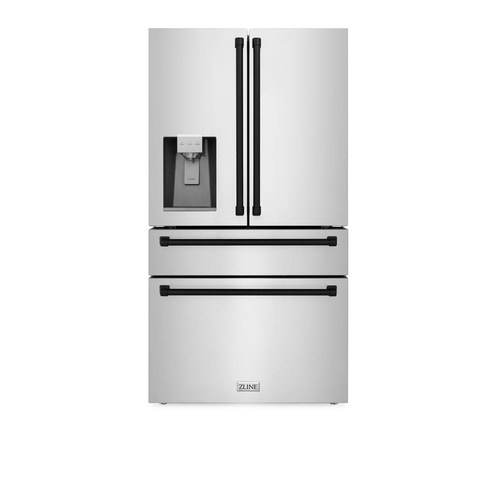ZLINE Autograph Edition 48-inch Stainless Steel Kitchen Package - Dual Fuel Range, Range Hood, Dishwasher & Refrigerator with Matte Black Accents (4KAPR RARHDWM48 MB) | Premium Appliance Bundle for Modern Kitchens & Luxury Home Renovations