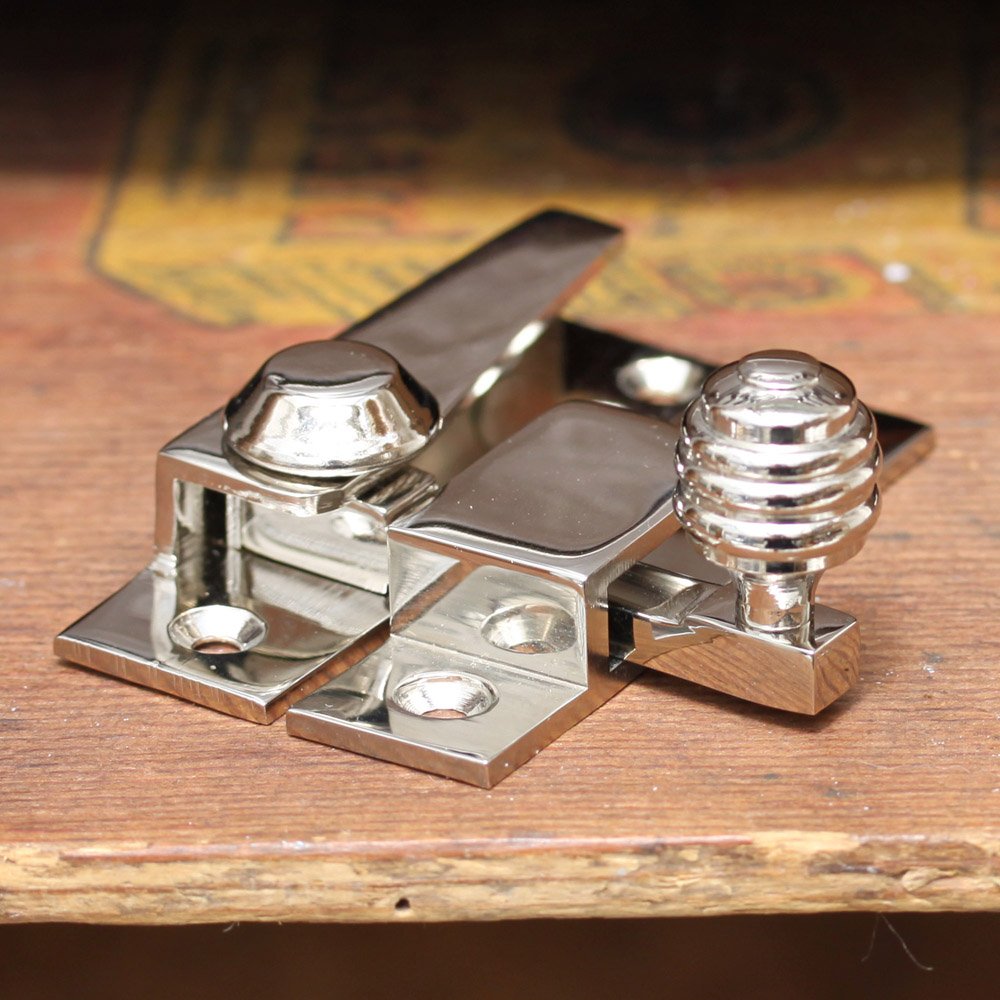 Polished Nickel Beehive Sash Window Fastener - Vintage Style Window Latch for Home Security - Perfect for Historic Homes, Restorations & DIY Projects