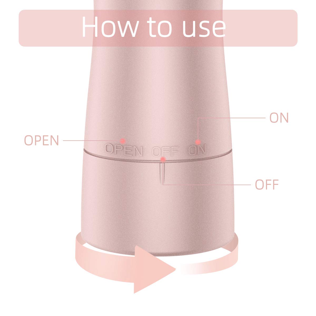 Leuxe Painless Facial Hair Remover for Women - Waterproof Hair Removal Shaver with LED Light for Peach Fuzz, Fine Hair on Chin, Cheek & Upper Lip (Rose) | At-Home Beauty & Travel Essential