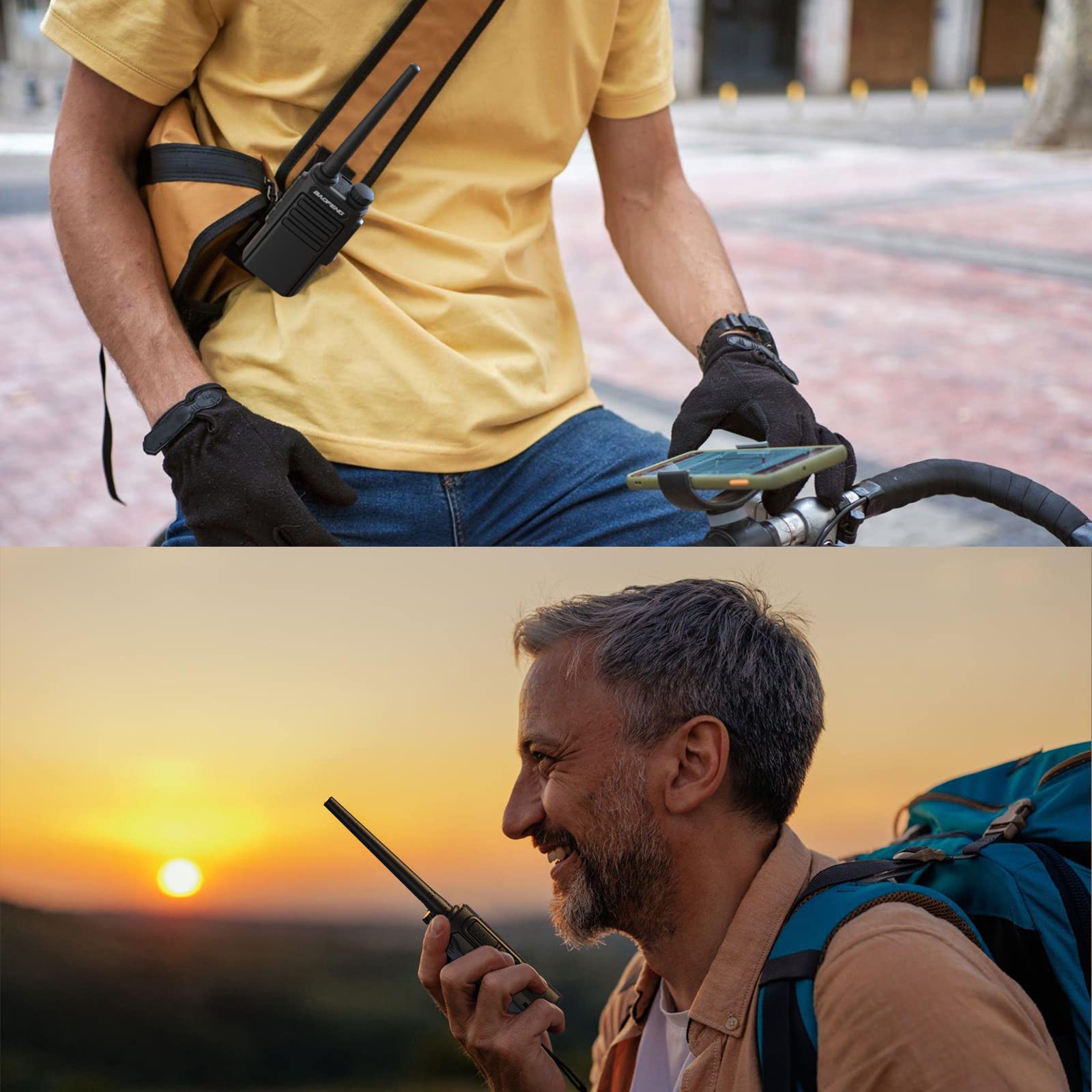 BAOFENG MP31 GMRS Radio Handheld Two Way Radio - Waterproof Rechargeable Walkie Talkies with NOAA Weather Scan, GMRS Repeater & 2-in-1 Type-C Charging Cable (2 Pack) - Perfect for Outdoor Adventures, Hiking, Camping & Emergency Communication