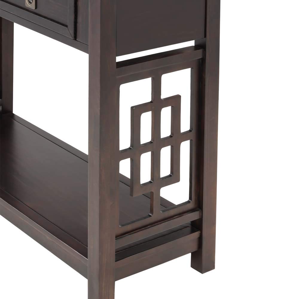 **MYTUNES Console Table with 2 Drawers & Bottom Shelf - Modern Entryway Sofa Table for Hallway, Living Room - Espresso Finish for Stylish Home Decor**