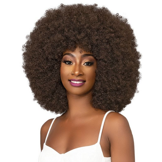 Janet Natural Curly Wig Afro Badu - Soft & Realistic Synthetic Hair Wig for Black Women - Perfect for Daily Wear, Cosplay & Special Events