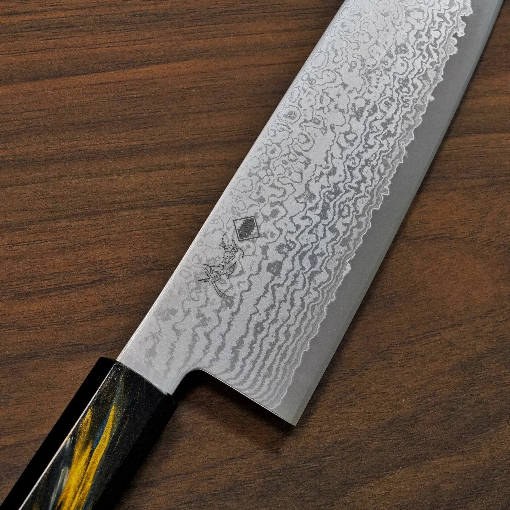 Premium Kanjo VG10 Damascus Steel Santoku Knife 180mm - Japanese Chef's Knife with Urushi Lacquer Handle - Perfect for Slicing, Dicing & Precision Vegetable Cutting