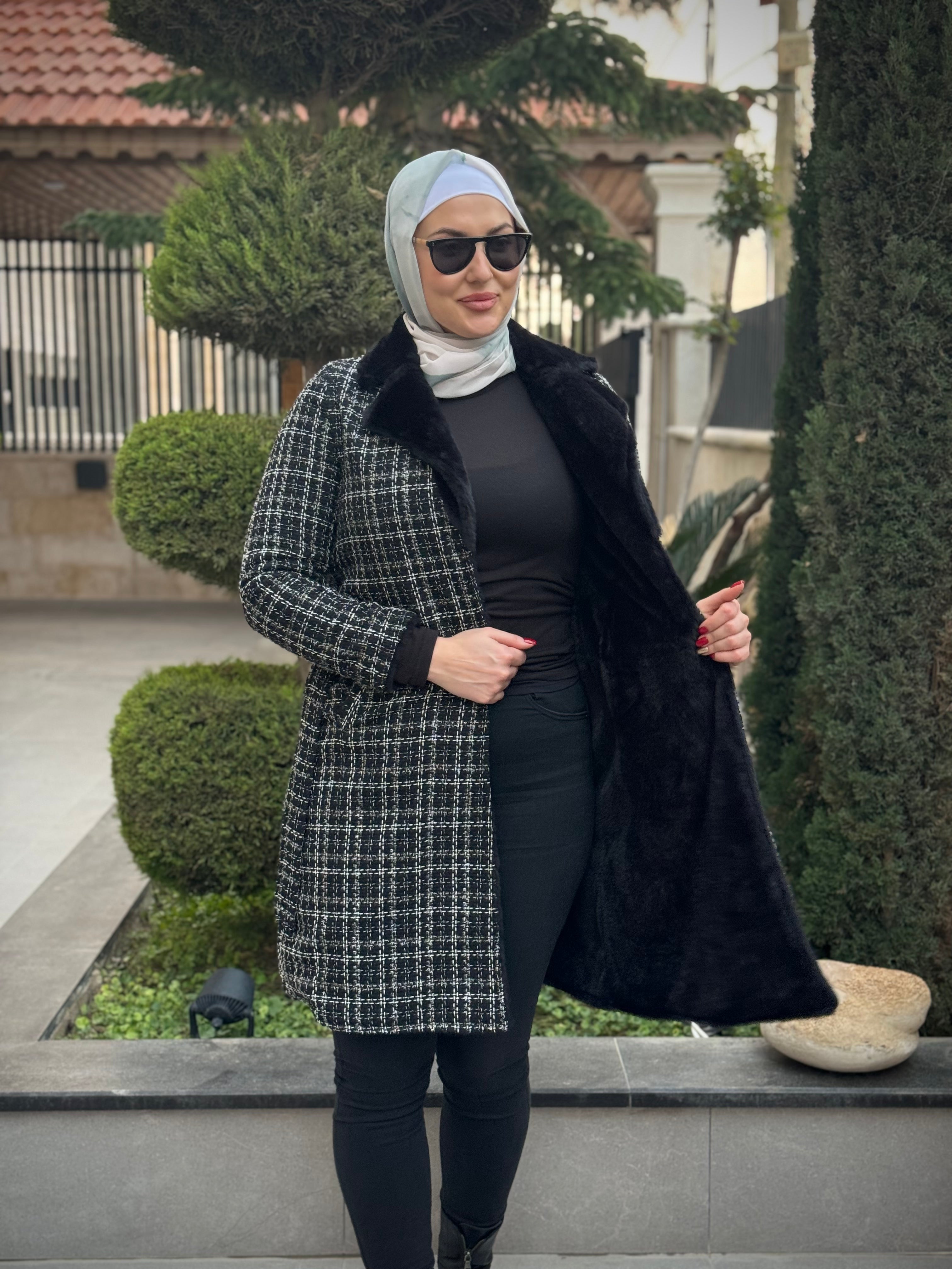 Reversible Bouclé Jacket for Women - Dual Sided Winter Coat with Soft Texture | Perfect for Office, Dating & Casual Outfits