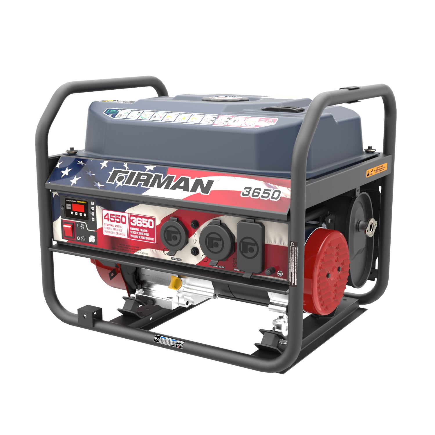4550W Portable Gas Generator with Recoil Start - 120V Power Output for Camping, Emergencies & Outdoor Activities