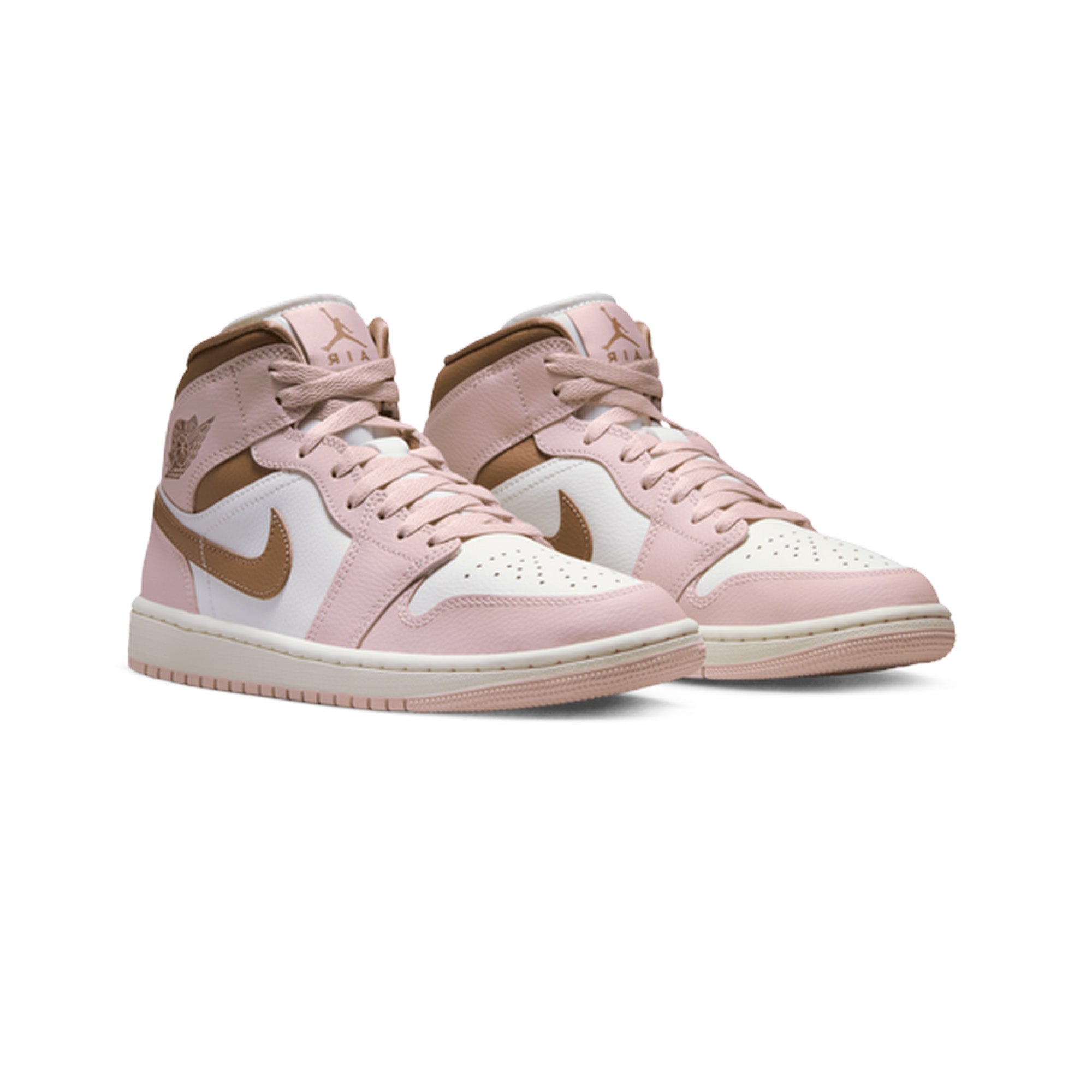 Air Jordan 1 Mid 'Pink Oxford Brown' Women's Basketball Shoes - Retro Sneakers for Women, Casual & Streetwear Fashion - Perfect for Gym, Running, and Everyday Wear