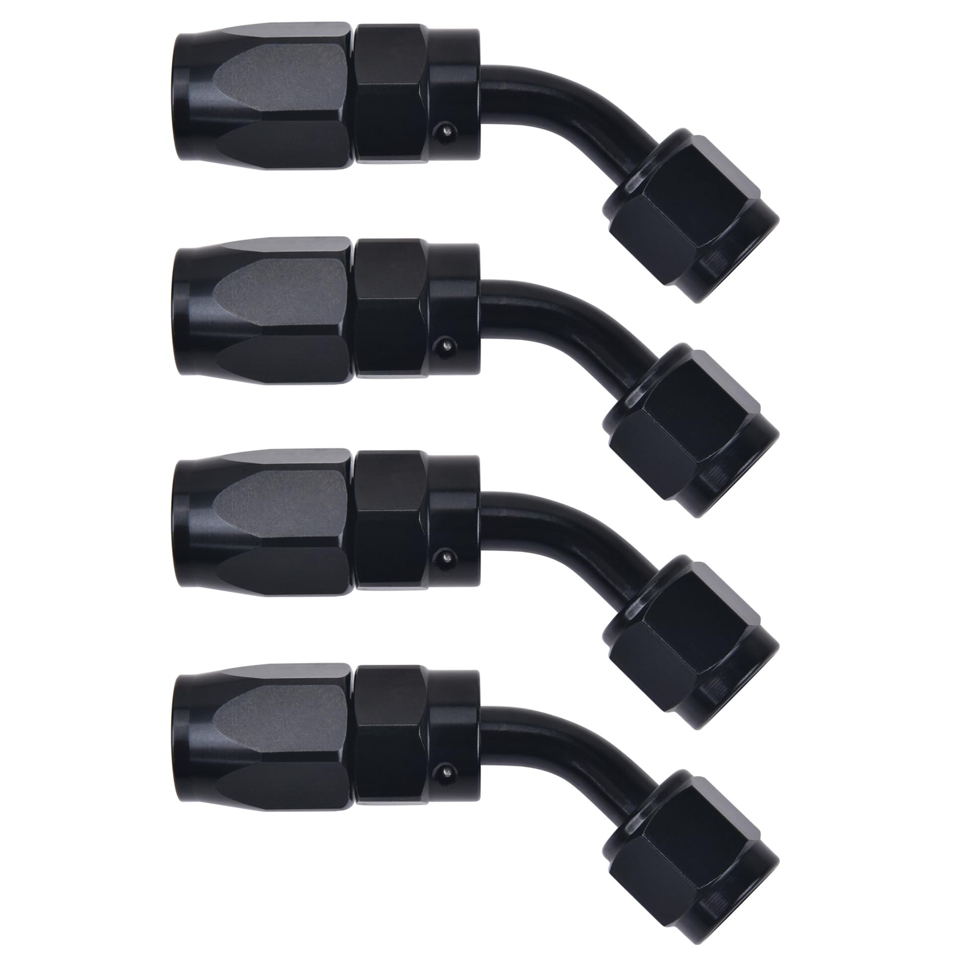 EVIL ENERGY 6AN 45° Swivel Fitting for CPE Hose - 4PCS Black - Fuel & Oil Lines