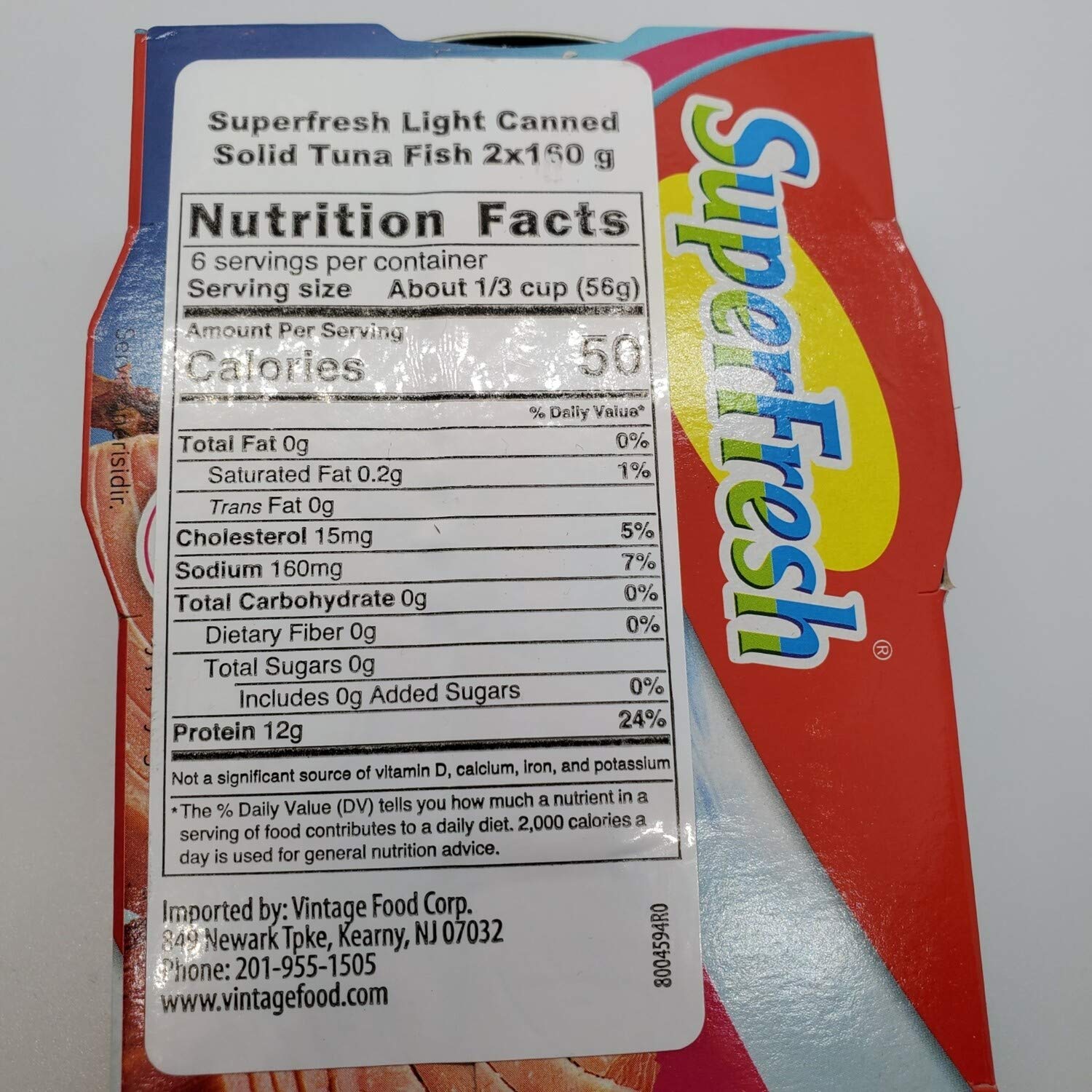 Premium 2-Pack SuperFresh Light Canned Tuna (160g) - High Protein, Low Fat Tuna Fish for Salads, Pasta & Healthy Meals - Perfect for Quick Lunches, Meal Prep & On-the-Go Snacks