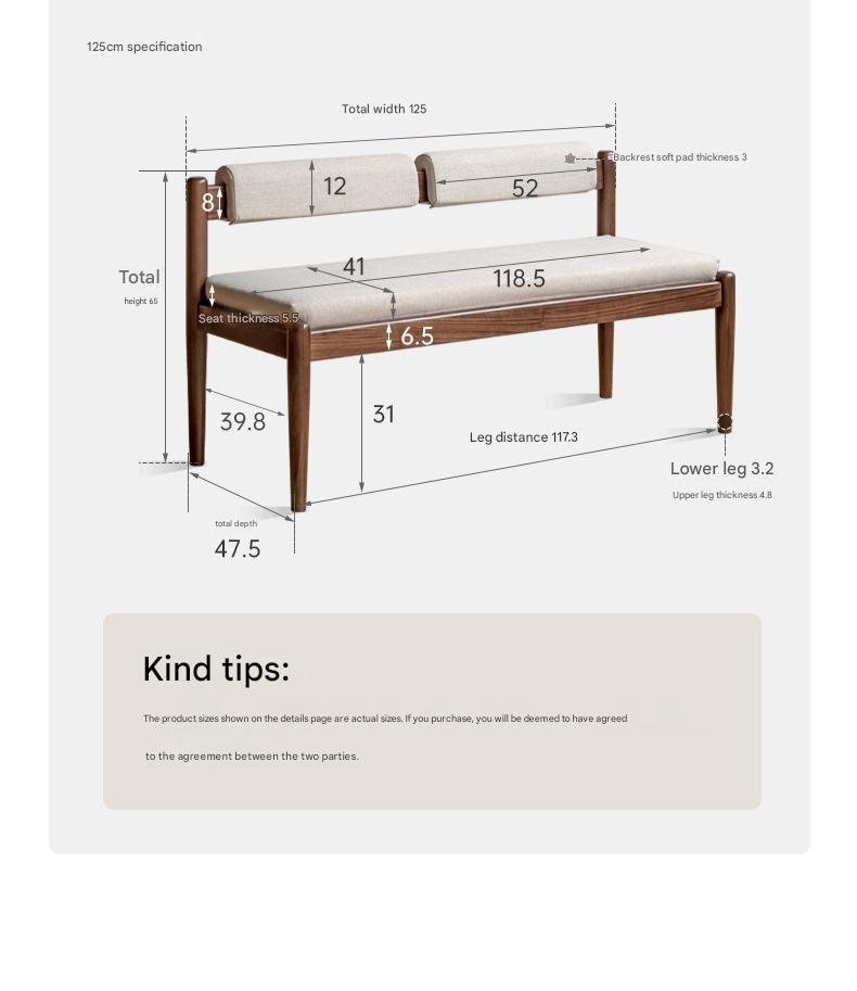 Premium Black Walnut & Oak Solid Wood Long Bench - Rustic Entryway, Dining Room, or Garden Seating - Handcrafted Hardwood Bench for Home & Outdoor Decor