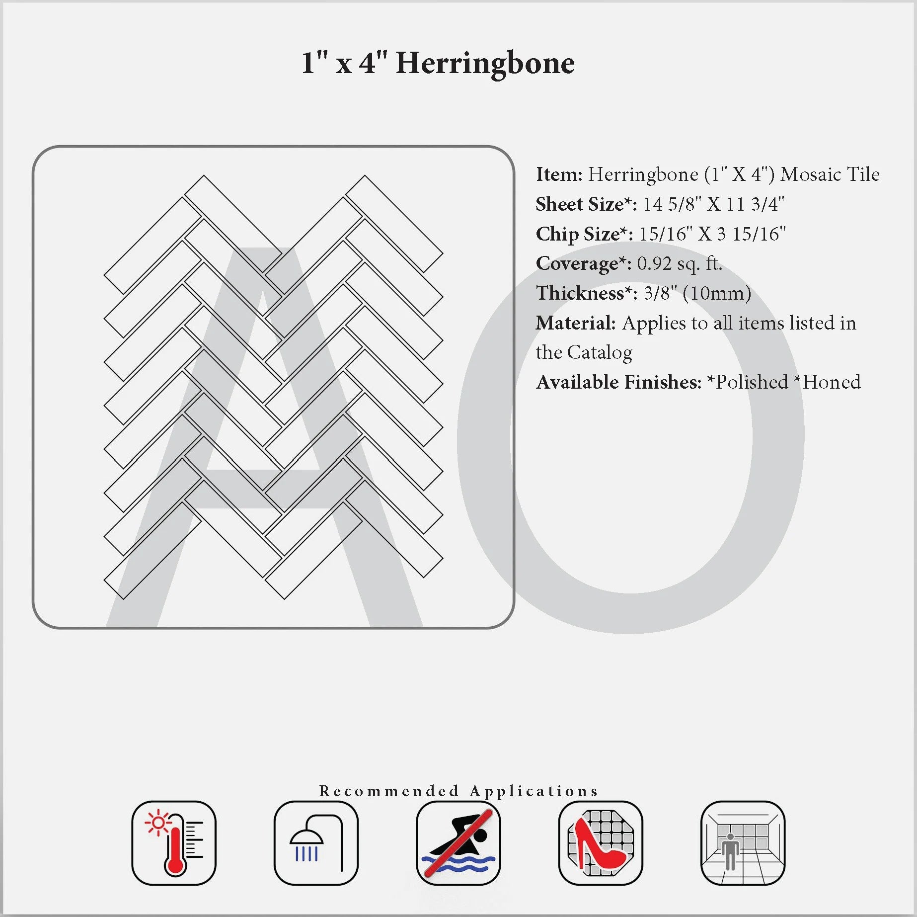 Emperador Dark Marble 1x4 Herringbone Mosaic Tile - Polished Finish for Kitchen Backsplash, Bathroom Wall & Flooring