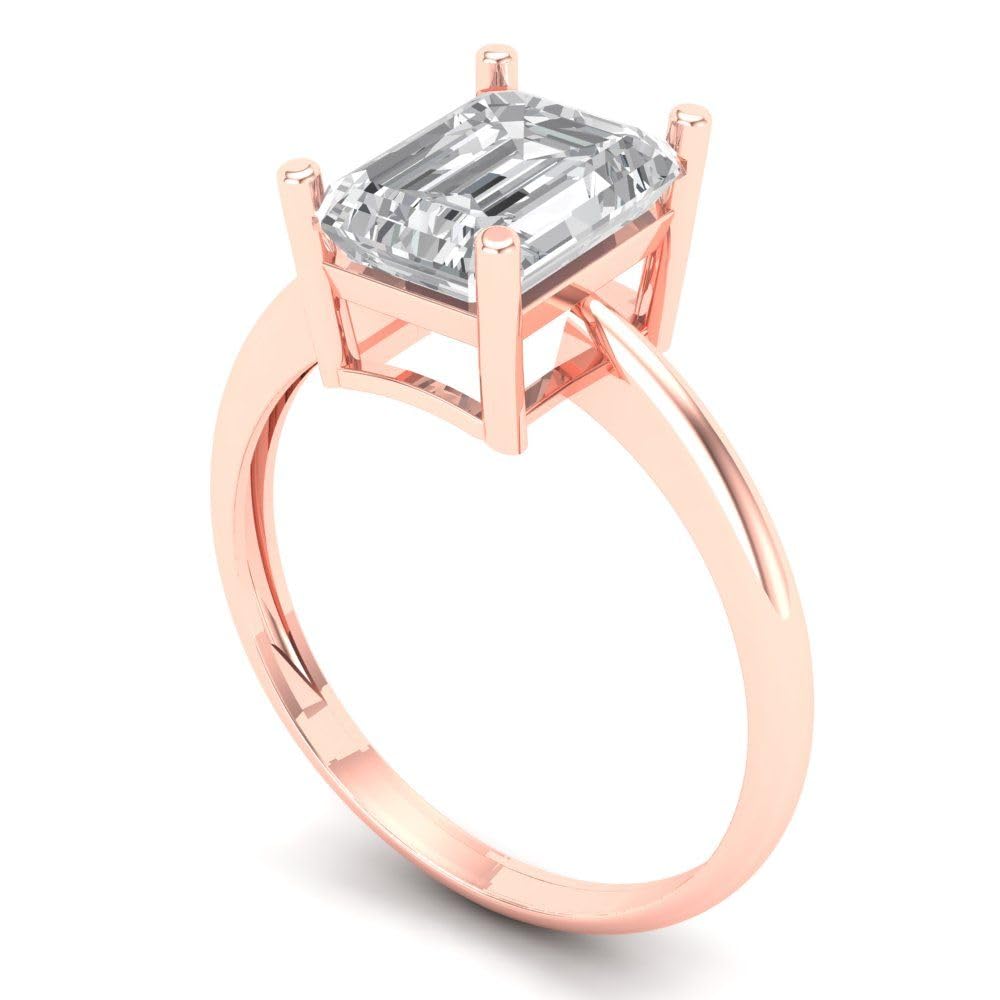 2.5ct Radiant Cut Moissanite Engagement Ring for Women - 18K Rose Gold Solitaire Wedding Band, Anniversary & Bridal Jewelry Gift - Perfect for Proposals, Vows & Special Occasions