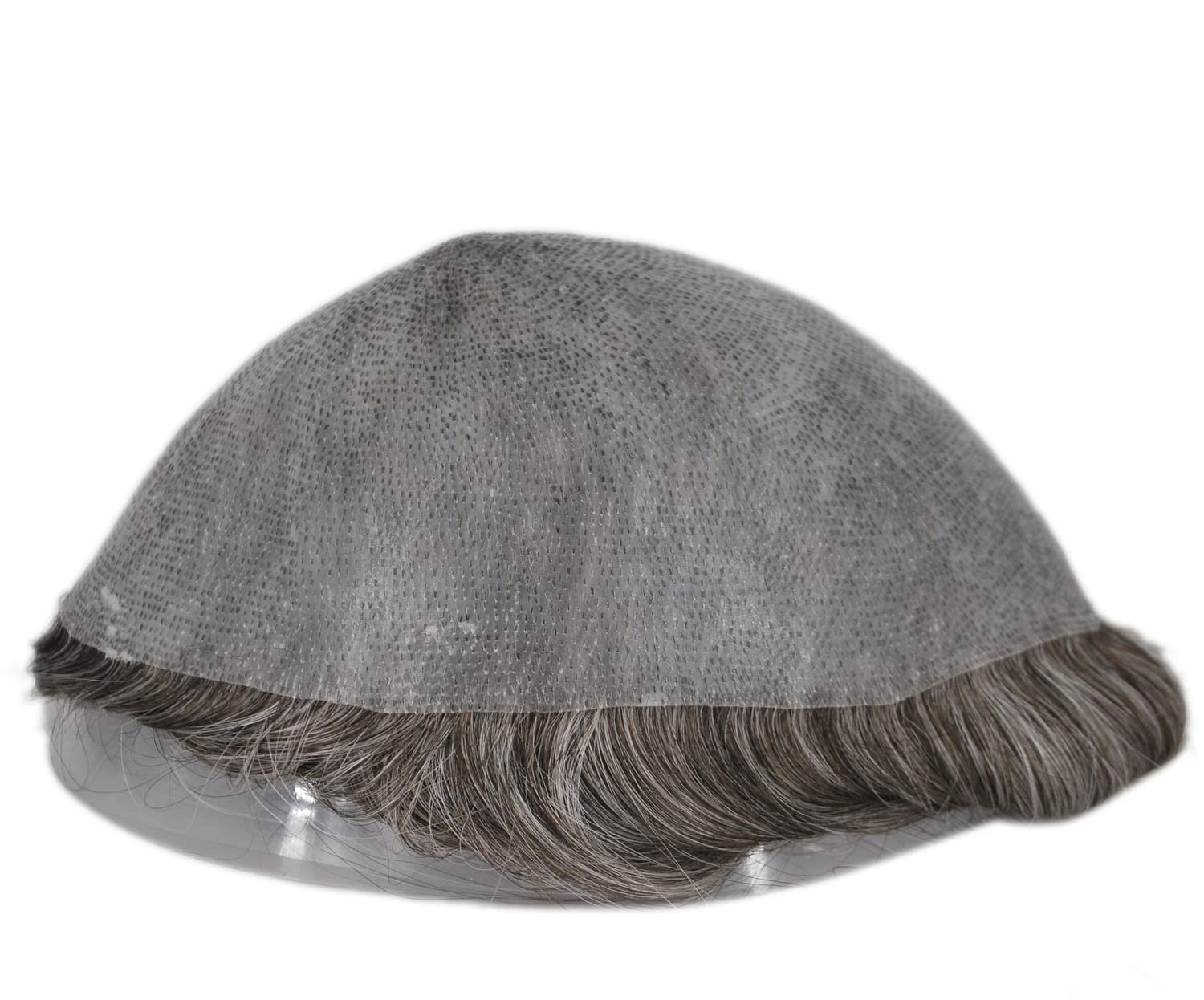 Premium Thin Skin Human Hair Toupee for Men - Dark Brown with 60% Gray Mix (260#-2#) | Natural Looking Hairpiece for Thinning Hair | Perfect for Daily Wear, Special Occasions & Professional Settings
