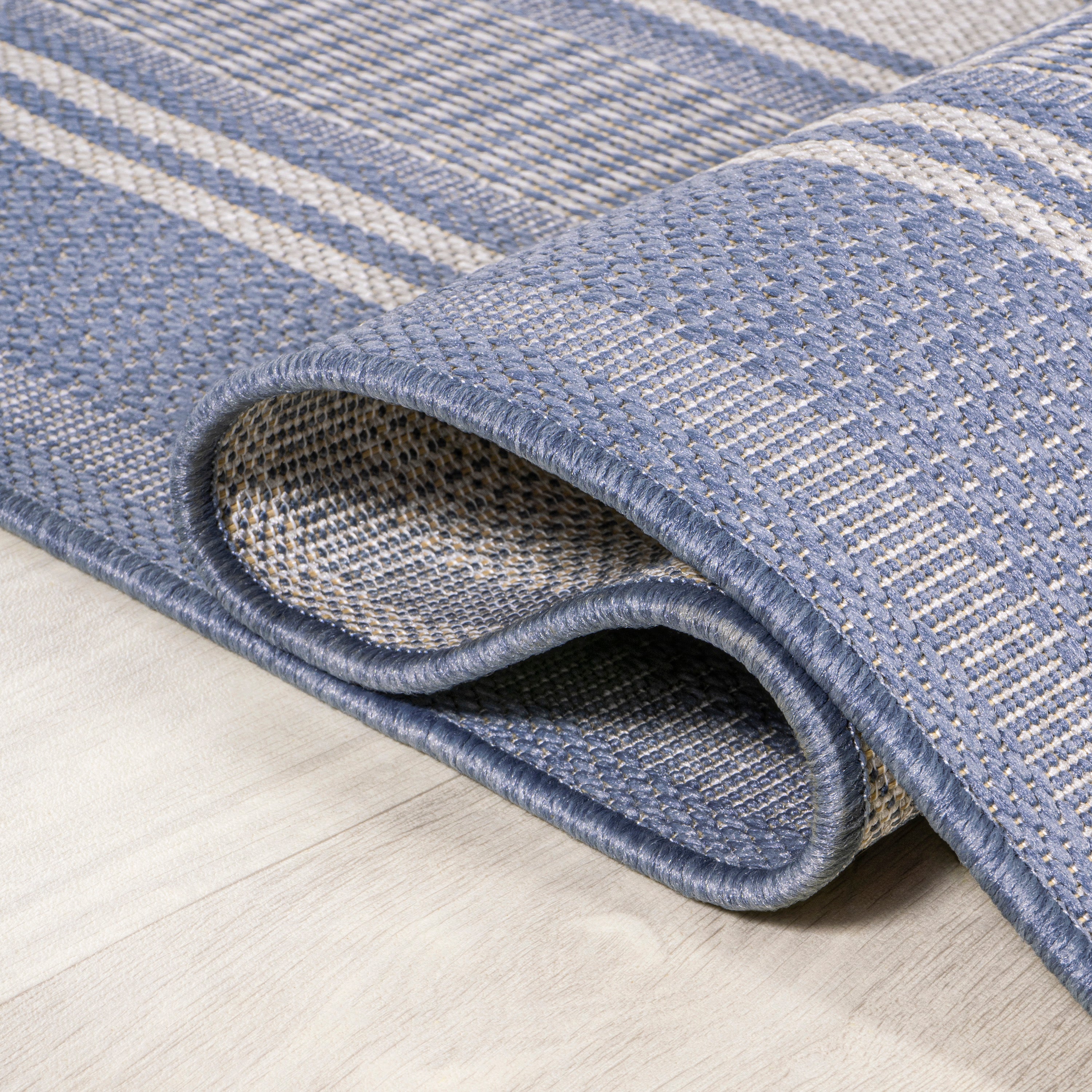 Haynes Modern Double Stripe Indoor/Outdoor Area Rug - Durable & Stylish for Living Room, Patio, Deck - Water-Resistant & Easy to Clean