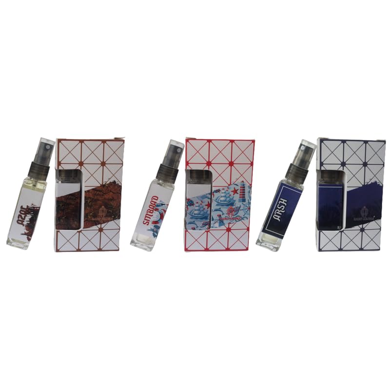 Raro Aroma Luxury Unisex Eau De Parfum - Designer Inspired Long Lasting Fragrance Set (3 x 8ml Travel Size Bottles) for Everyday Wear, Date Nights & Gifting
