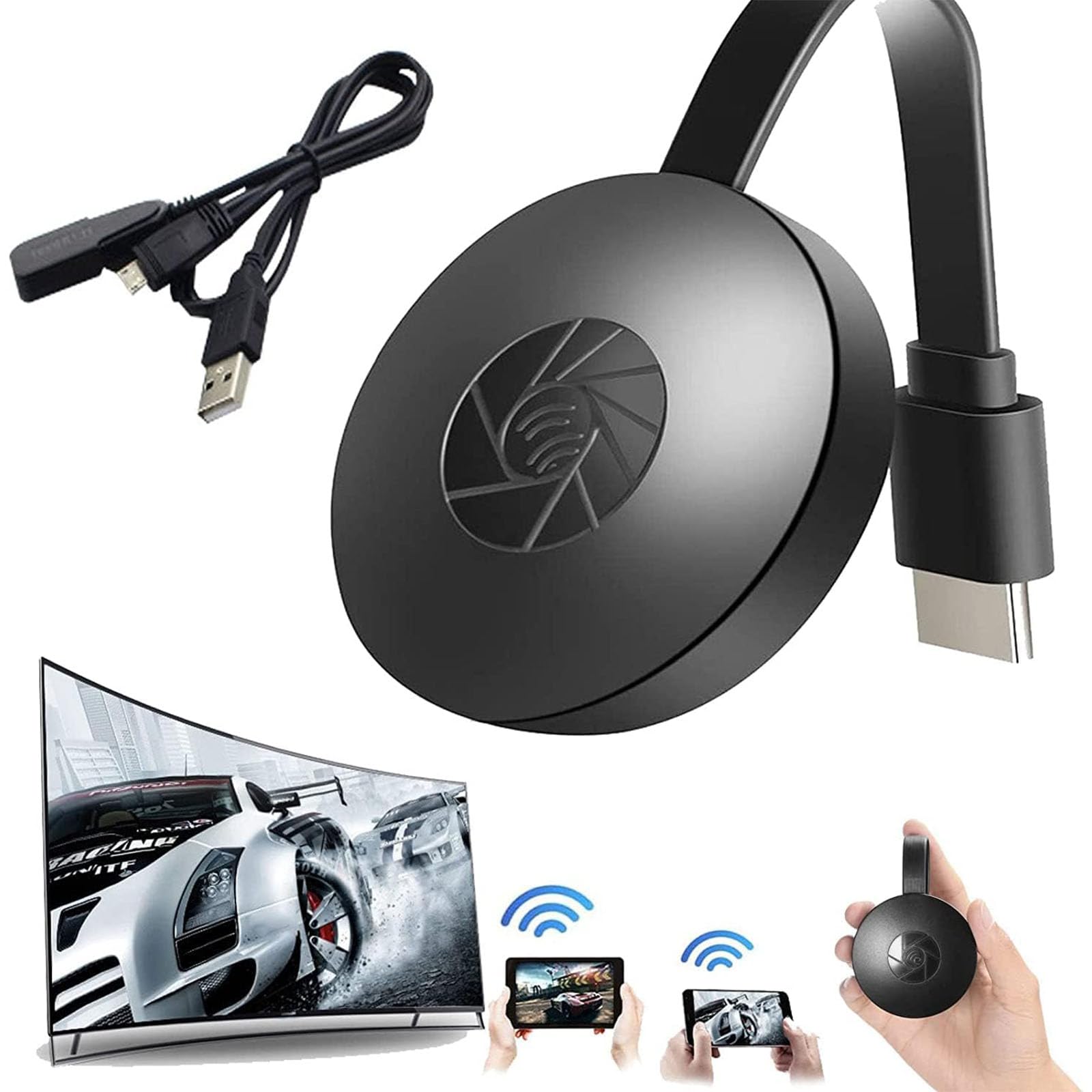 Jeeeun Donflix Wireless HDMI Transmitter - 1080p HD Wireless Streaming Media Box for TV & Projector, No Delay HDMI Extender, Smartphone to HDTV, Supports Video/Audio/Files (1pc) - Perfect for Home Theater, Presentations & Gaming