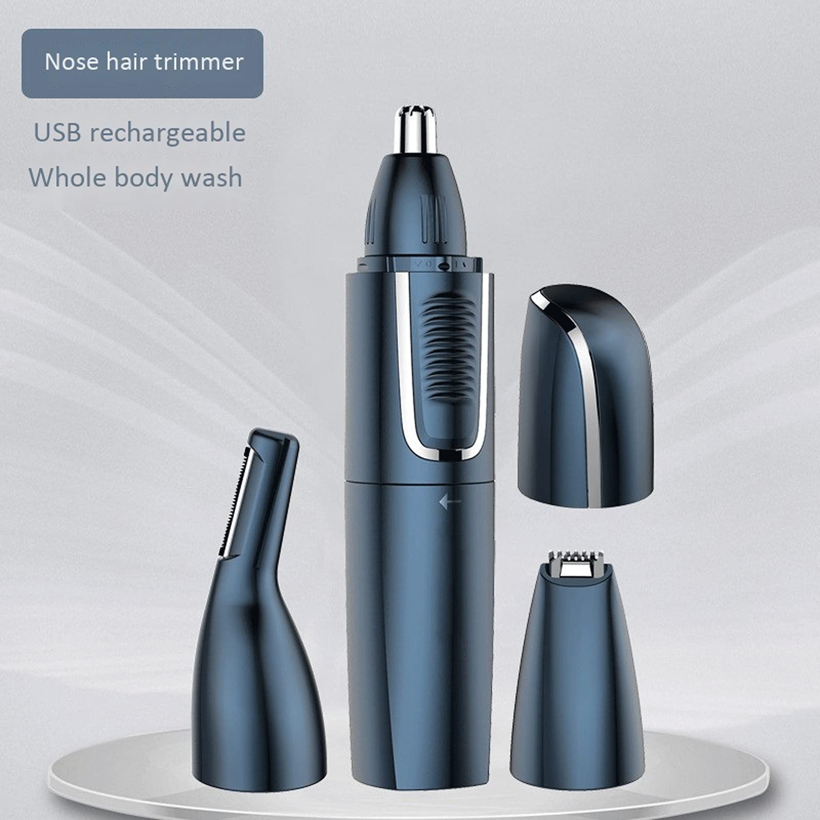Painless Nose Hair Trimmer for Men - Electric Nose & Ear Hair Clipper with Precision Blades for Chin, Upper Lip, Eyebrow Grooming & Head Shaving - Perfect for Travel & Personal Grooming Kit