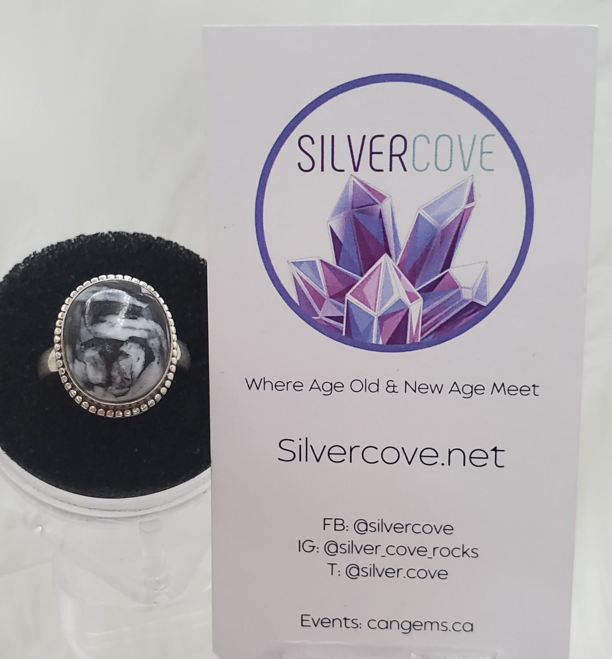 925 Sterling Silver Canadian Pinolith Ring - Size 9 | Unique Gemstone Jewelry for Women, Gift for Her, Wedding, Anniversary & Everyday Elegance