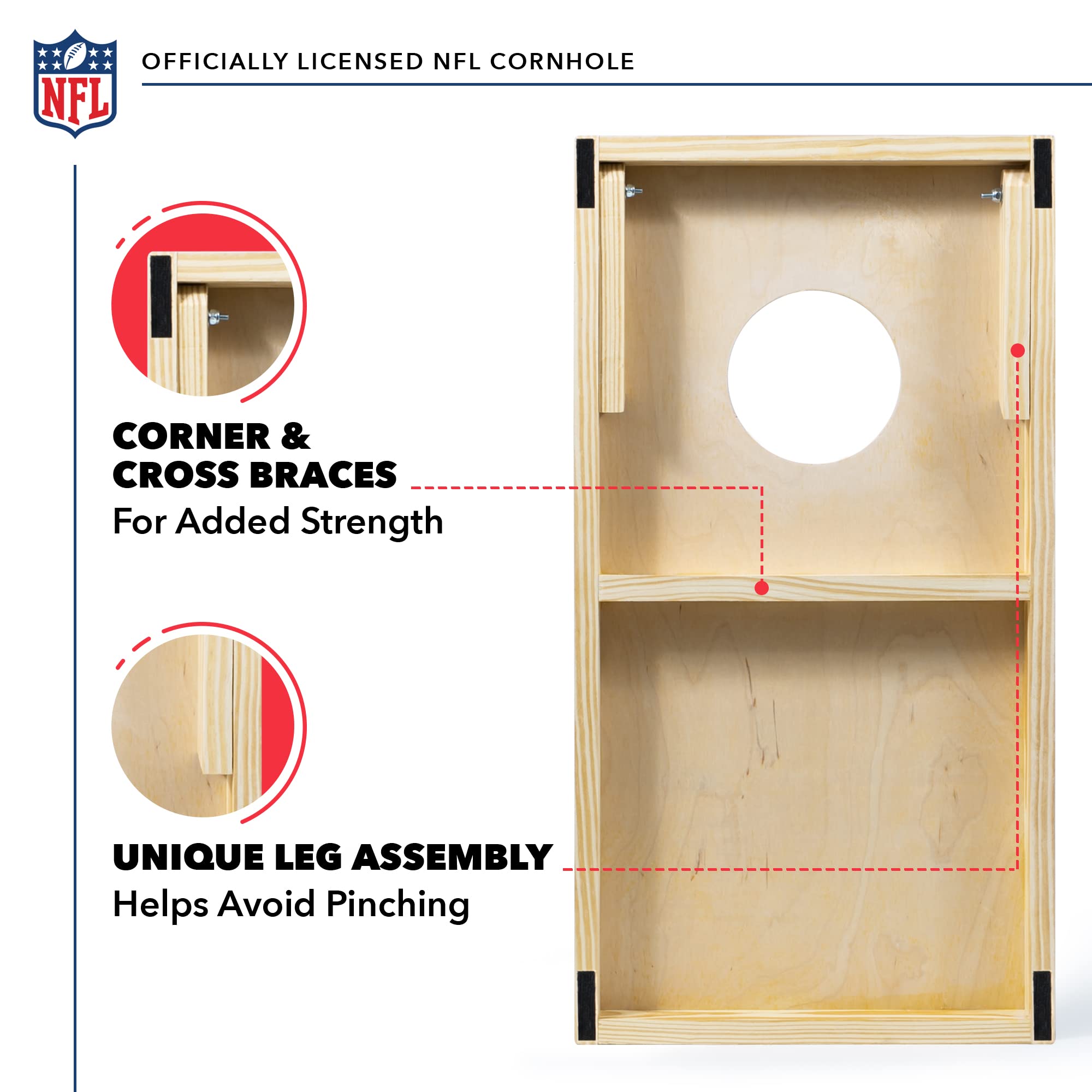 Los Angeles Rams NFL Cornhole Set - 1' x 2' Travel Size Solid Wood Bean Bag Toss Game with HD Team Graphics | Perfect Outdoor Tailgating, Backyard BBQ & Family Game Night | Great Gift for Football Fans