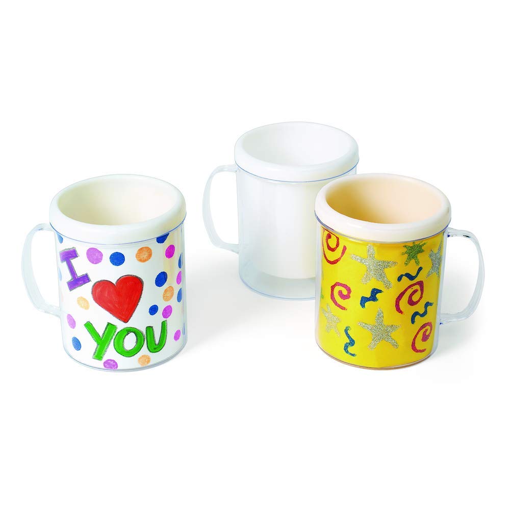 Colorations DIY Custom Mugs Kit - 12 Pack for Kids Craft Project, Personalized Keepsake Gift for Mother's Day, Father's Day, Birthday & Holidays - Perfect for Family Bonding & Creative Activities
