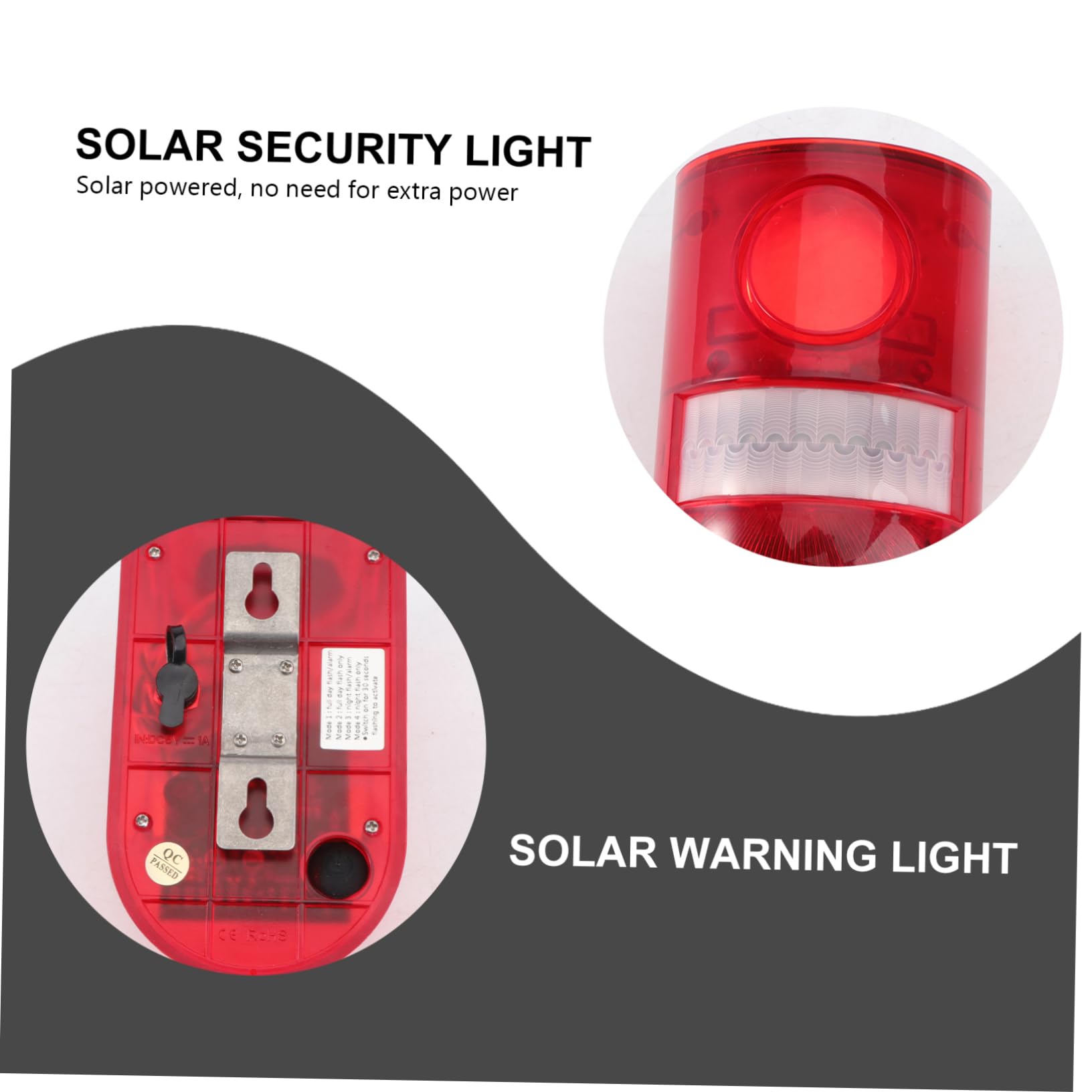 Jojofuny Solar-Powered Wireless Alarm Light - Outdoor LED Flashing Security Light with Night Sound & Waterproof Design for Farm, Garden, and Home Safety