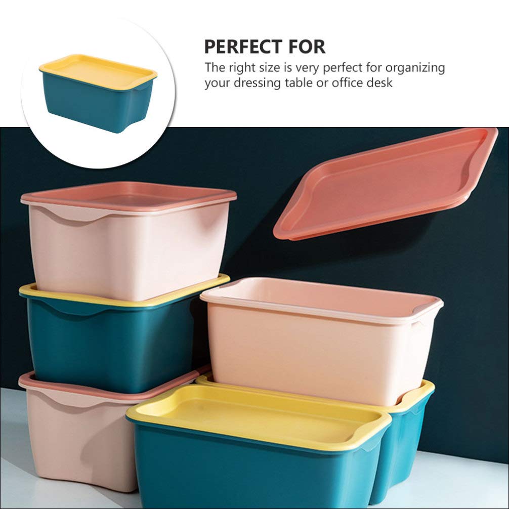 Plastic Storage Box with Pull-Out Drawers - 1PC Organizer for Toys, Office Supplies & Cosmetics | Desktop Shelf Bins & Container Stand Brackets | Perfect for Home, Office & Classroom Organization