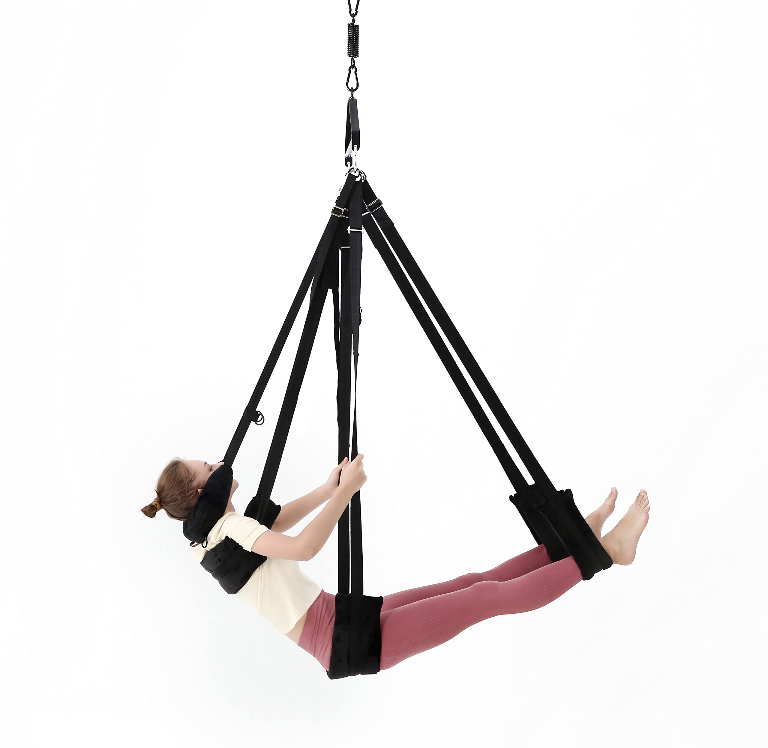 Premium Adult Sex Swing for Couples - 360° Spinning Indoor Ceiling Sling with Widened Thick Comfortable Seat & Extreme Pillow (Black) - Ultimate Bonding Toy for Bedroom, BDSM & Sensual Play