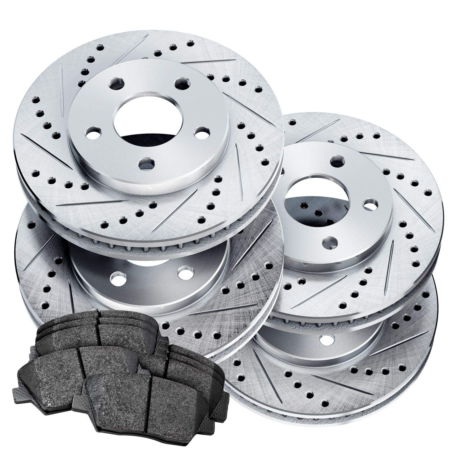 High-Performance Ceramic Brake Pads & Rotors Kit - Front & Rear Brake System for 2016-2019 Jaguar XJ | Smooth Stopping Power for Sport Driving & Daily Commutes