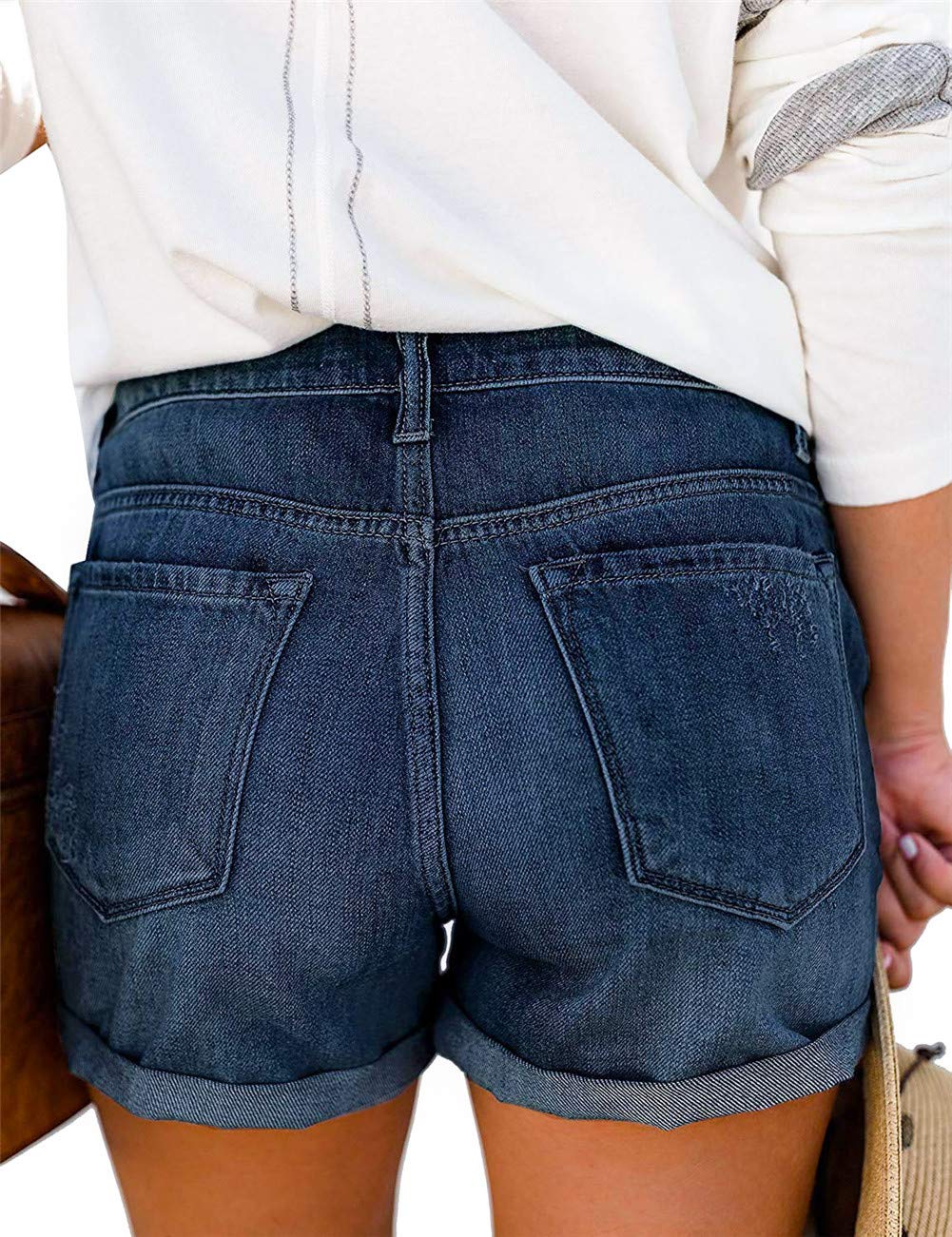 MODARANI Women's Ripped Distressed Denim Shorts - High Waisted Cut Off Jean Shorts for Summer | Perfect for Beach, Music Festivals & Casual Outings