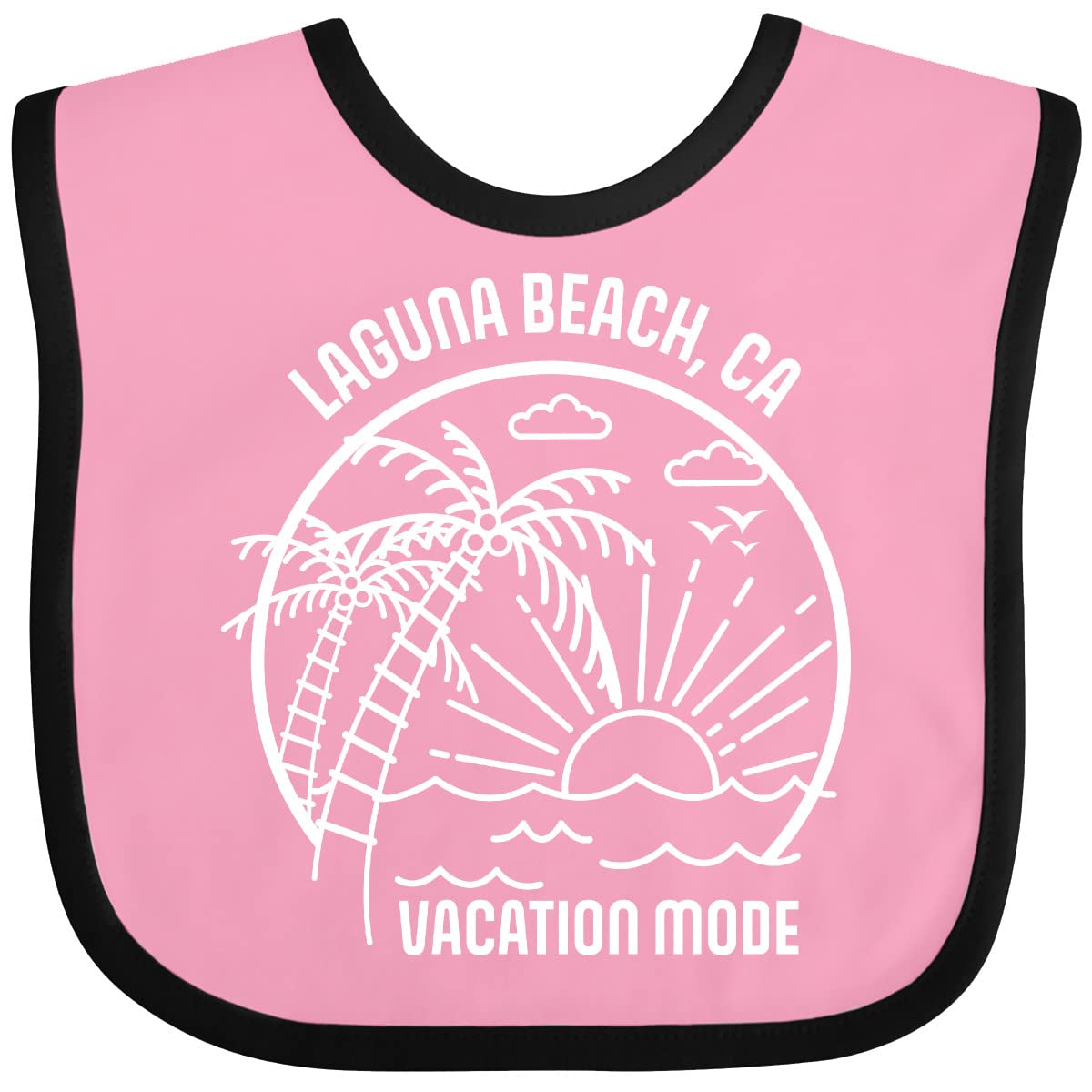 Inktastic Summer Vacation Laguna Beach California Baby Bib - Soft & Absorbent for Infants & Toddlers - Perfect for Beach Trips, Travel & Outdoor Adventures