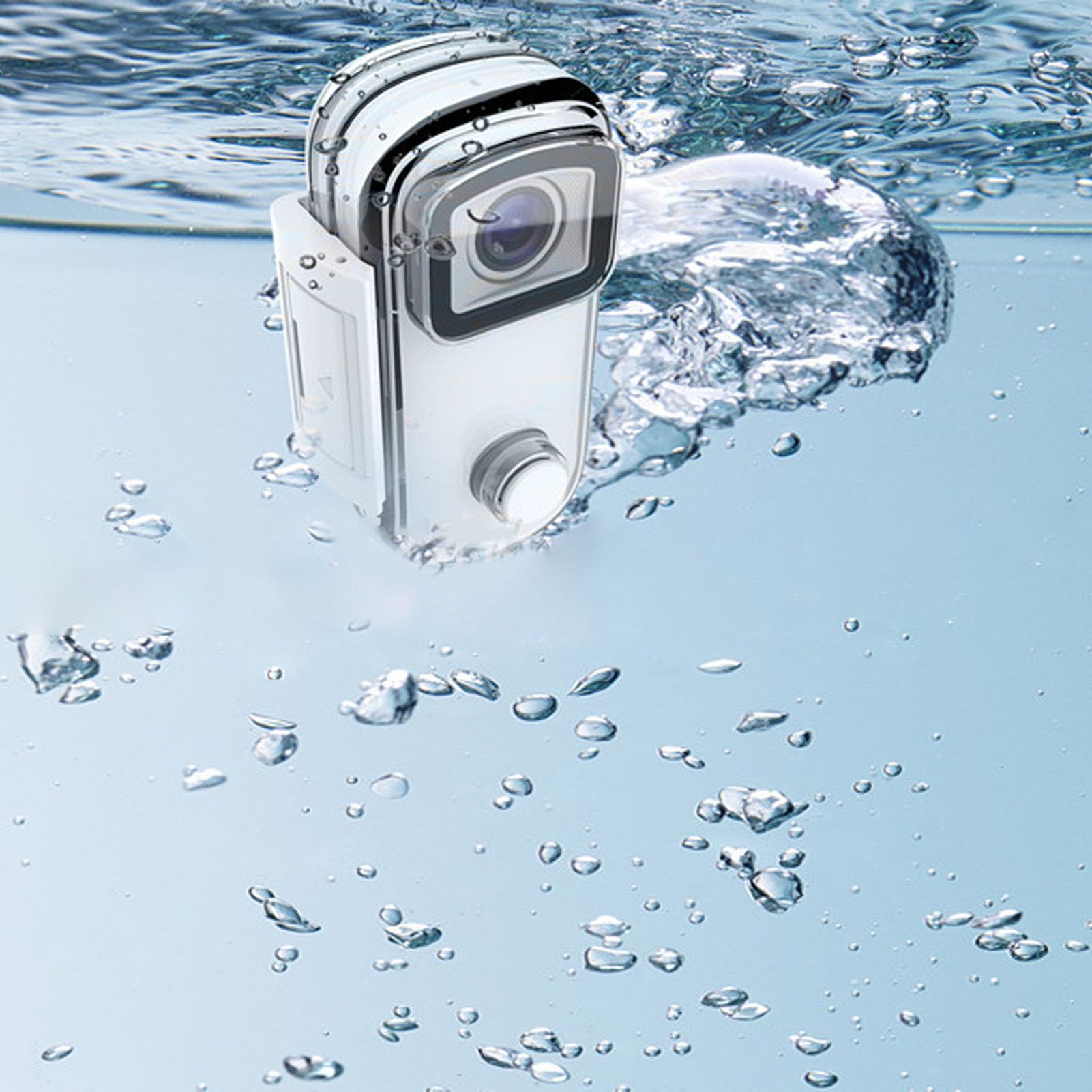 Compact Action Camera for Outdoor Adventures - Lightweight Pet Camera, Travel & Sports Recording (White) - Perfect for Hiking, Vlogging & Pet Monitoring