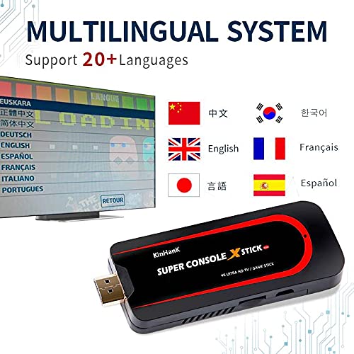 KINMRIS Super Console X STICK 256GB Retro Gaming System - 50,000+ Classic Games, 4K HD TV Output, Wireless Controllers x2 | Perfect for Family Entertainment & Nostalgic Gaming