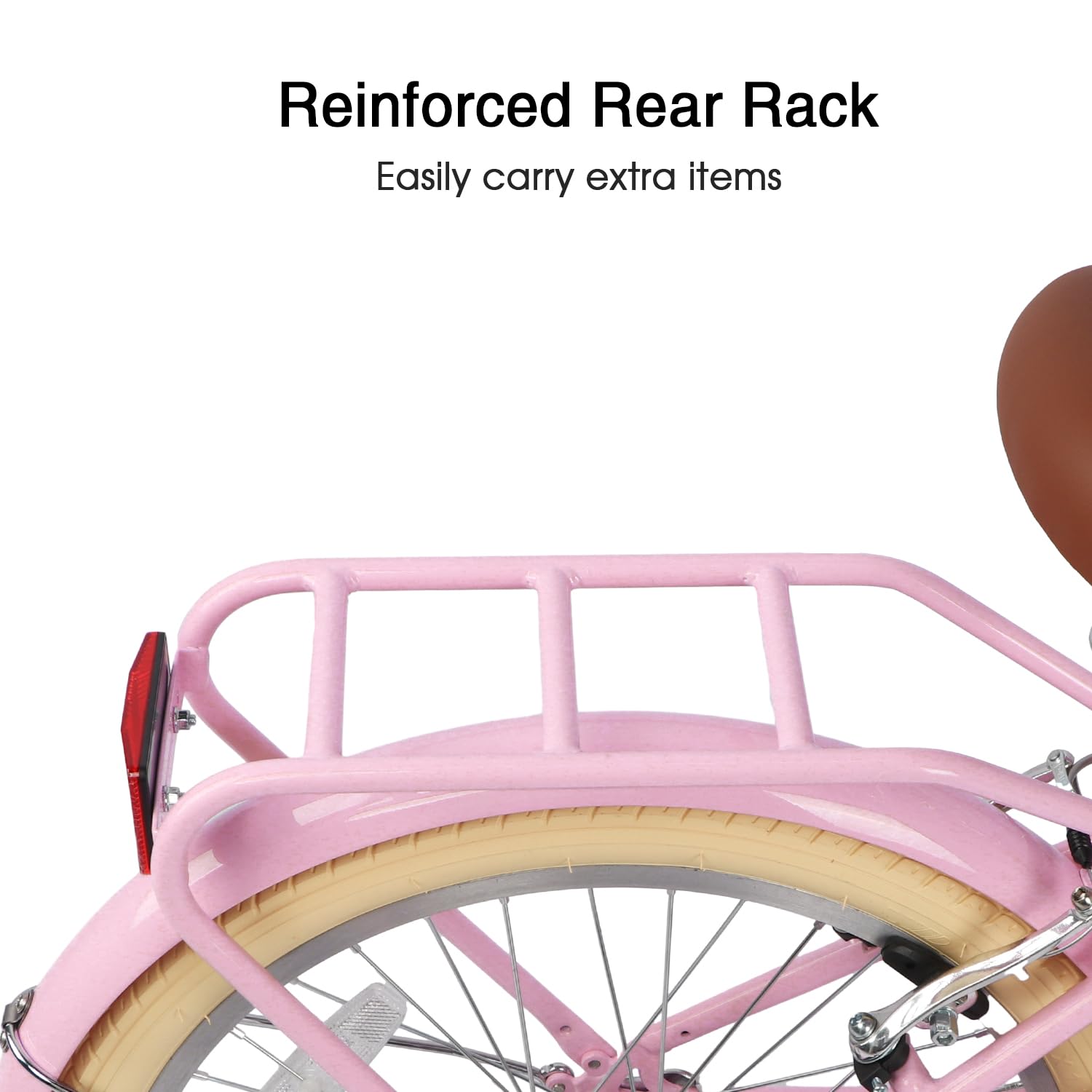 20 24 26 Inch 6-Speed Beach Cruiser Bike for Women & Girls - Lightweight Hybrid City Bicycle with Wicker Basket - Perfect for Commuting, Leisure Rides & Beach Outings - Multiple Color Options