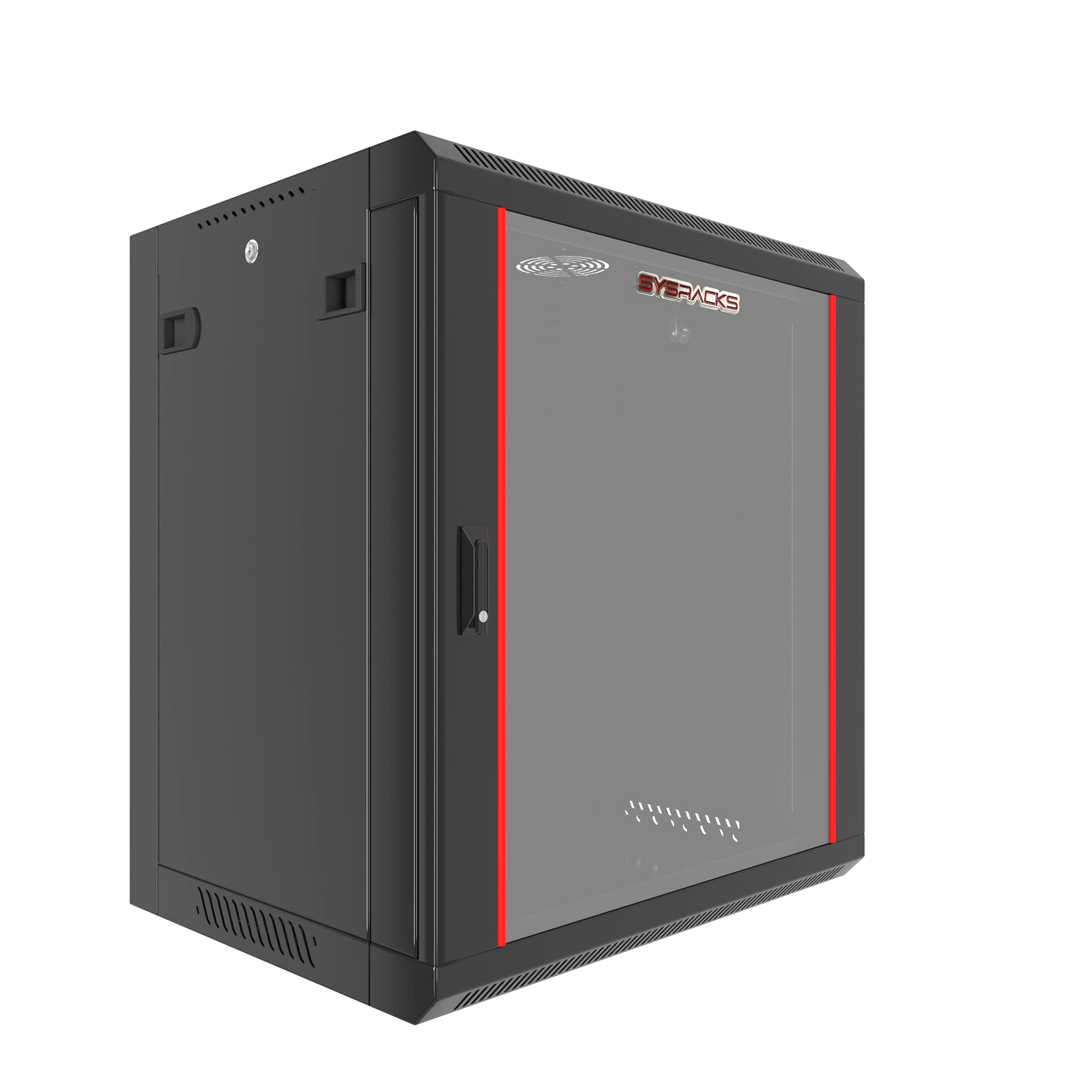 12U Wall Mount Server Rack Cabinet - 18-Inch Depth Network Equipment Enclosure for Electronics, Security & AV Systems - Perfect for Data Centers, Home Studios & Office IT Installations