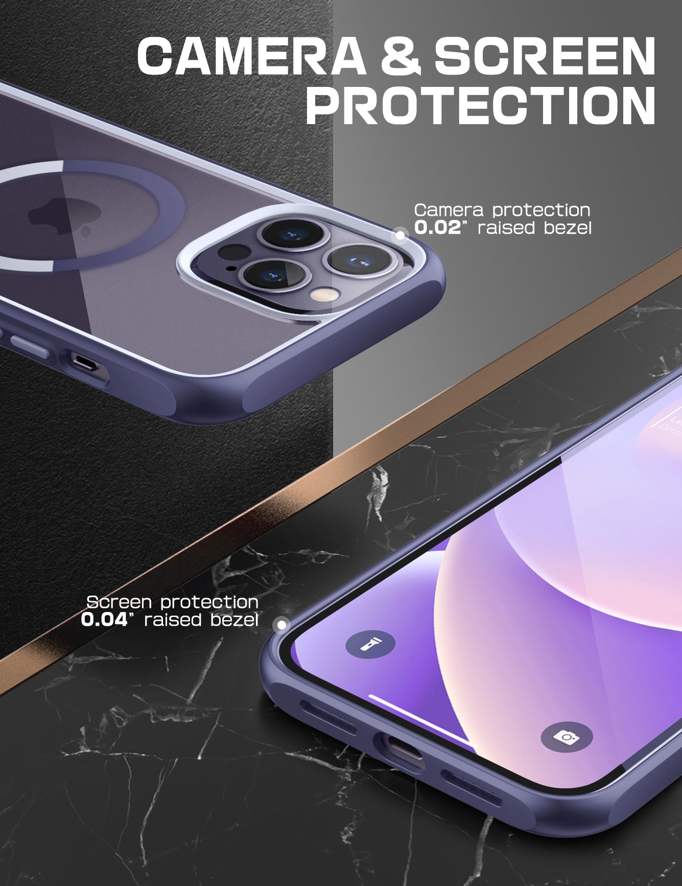 iPhone 14 Pro Max 6.7 Inch Unicorn Beetle MAG Slim Clear MagSafe Case - Shockproof Protective Cover with Magnetic Alignment (Deep Purple) | Perfect for Daily Use, Travel & Wireless Charging