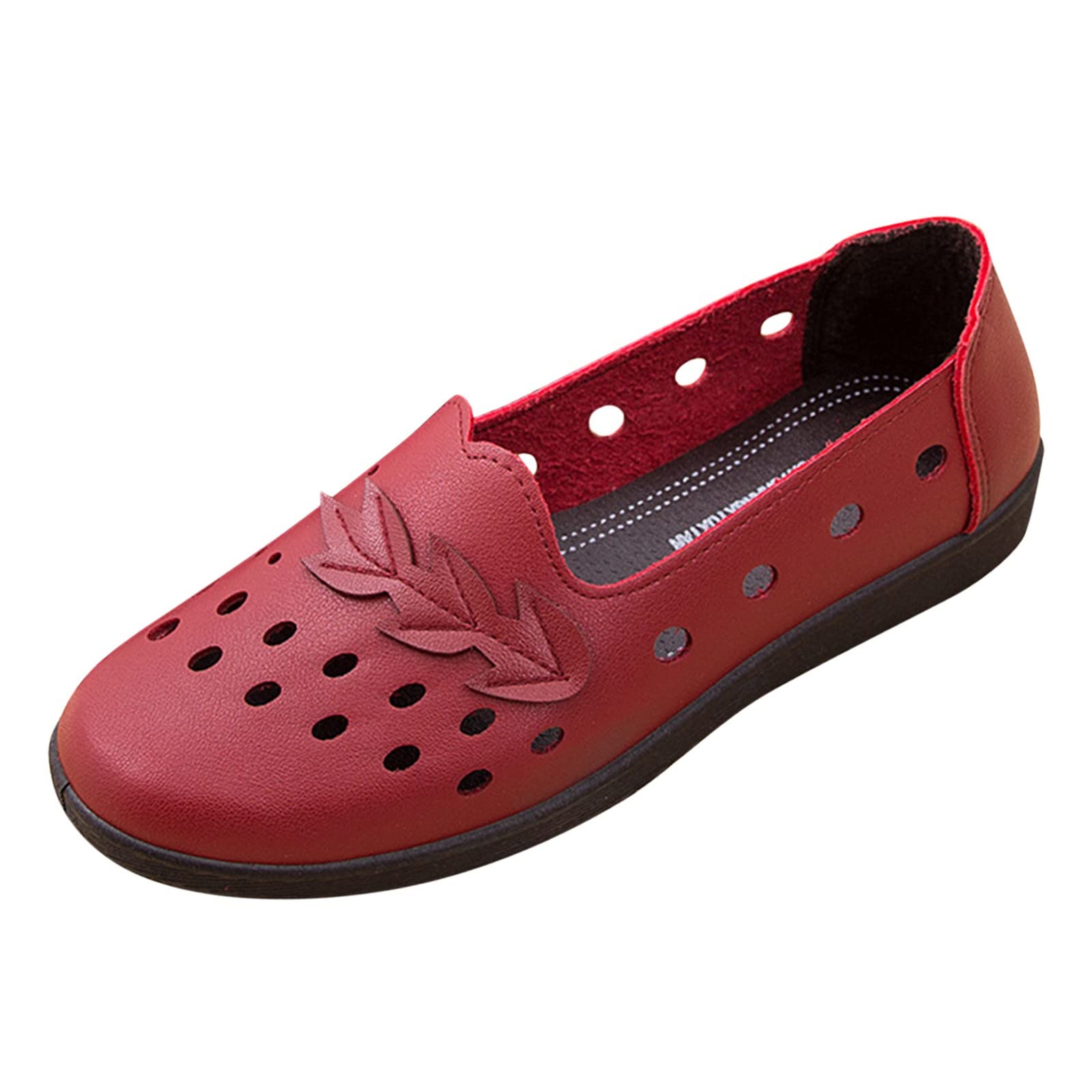 Women's Comfortable Walking Shoes - Breathable Slip-On Casual Fashion Sneakers with Round Toe & Hollow Design - Perfect for Walking, Travel, Work & Everyday Wear