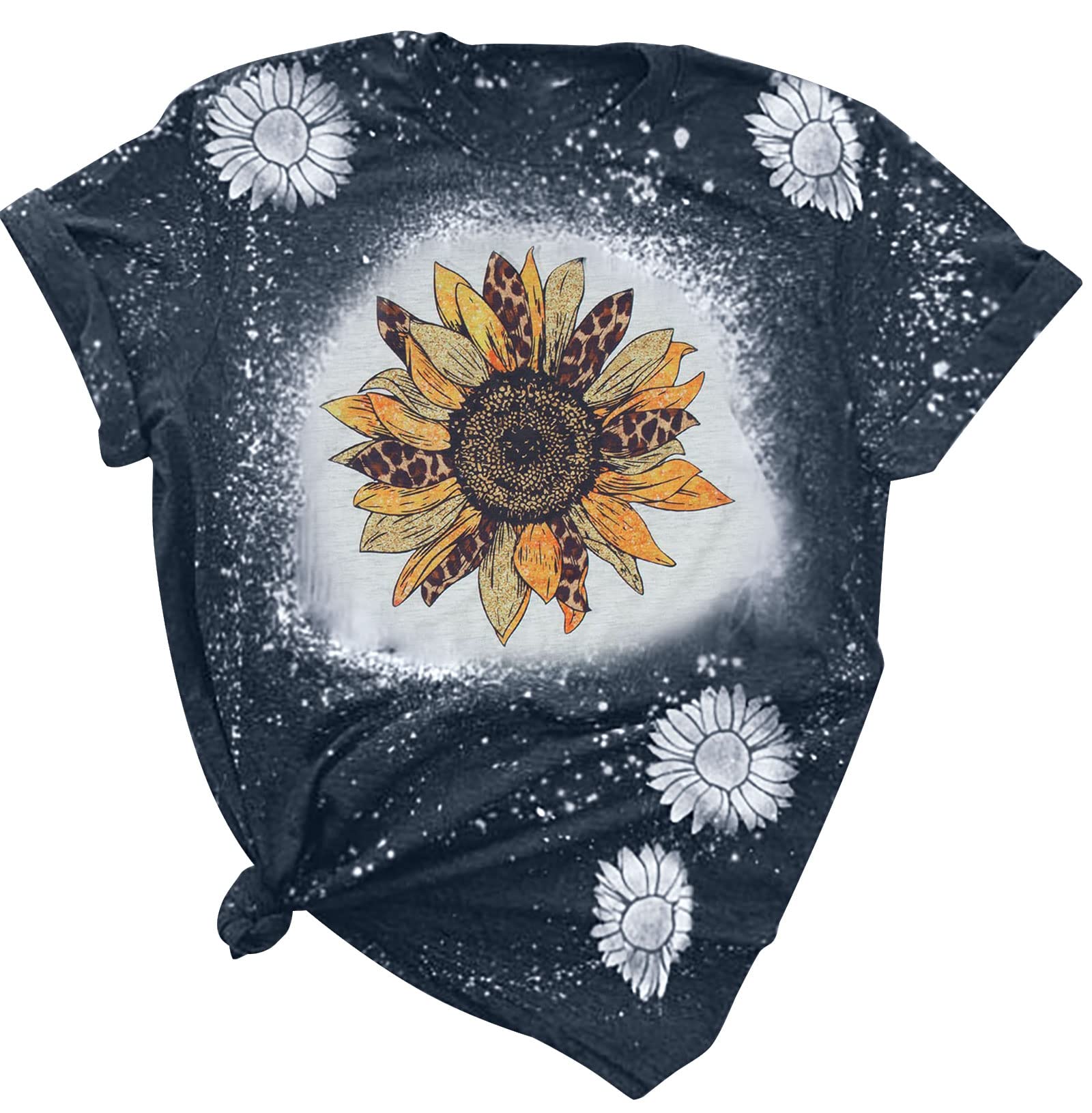 Women's Sunflower Graphic T-Shirt - Short Sleeve Summer Casual Tee Top for Everyday Wear | Perfect for Beach, Picnic & Outdoor Activities