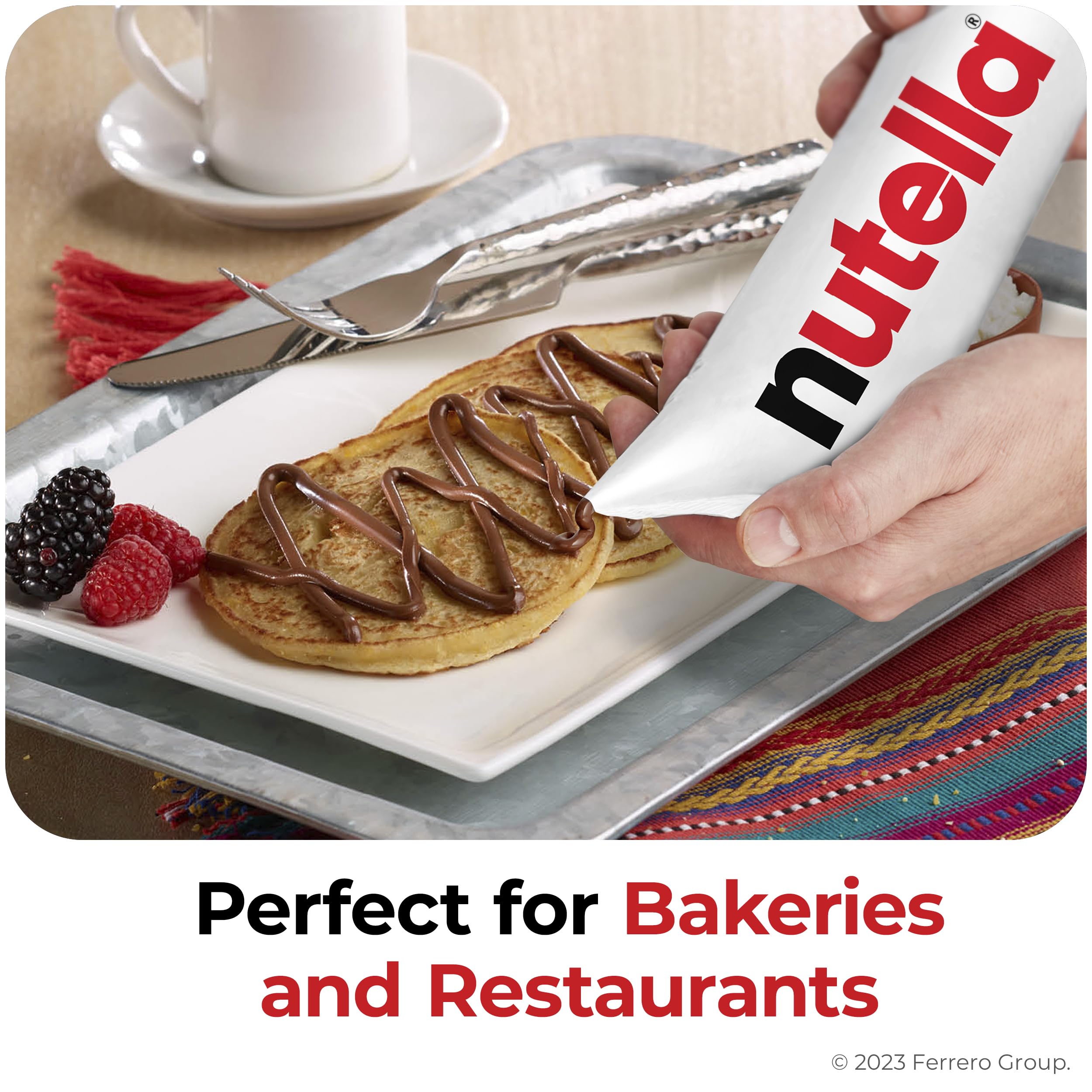 Nutella Hazelnut Spread Piping Bags - 6 Pack (211.2 oz Total) - Premium Baking Supplies for Restaurants, Bakeries & Home Chefs - Perfect for Cake Decorating, Pastry Filling & Dessert Topping