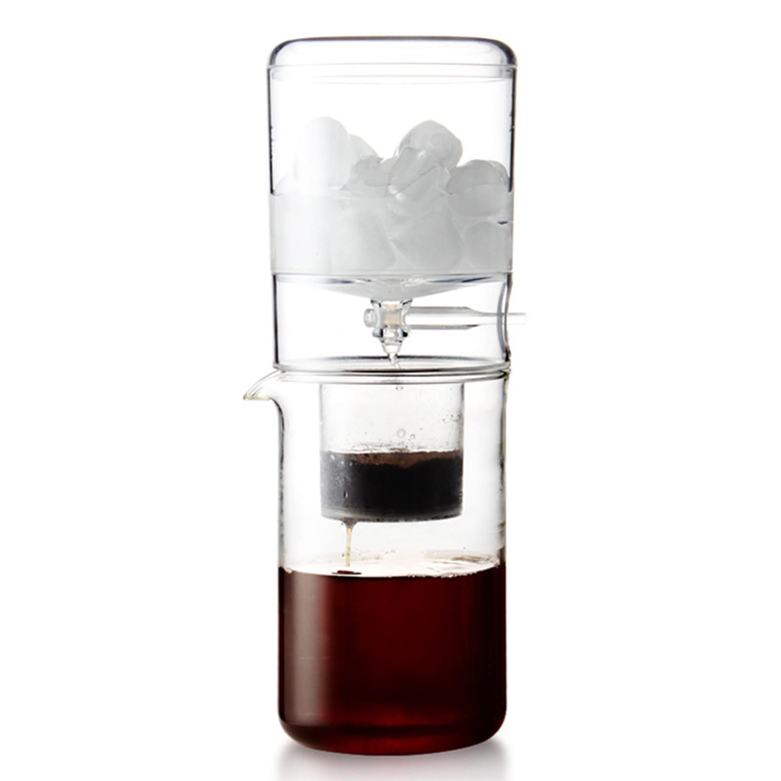 Premium 600ml Glass Cold Brew Coffee Maker - Portable Ice Drip Coffee Pot with Reusable Filter for Espresso & Iced Coffee | Perfect for Home, Office & Barista Use