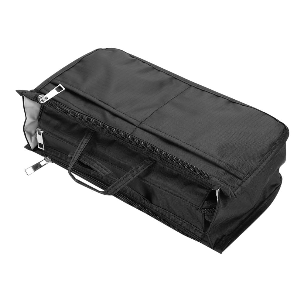 Oxford Cosmetic Bag for Women & Men - Waterproof Travel Makeup Organizer with Dry & Wet Separation - Medium Black Makeup Pouch for Toiletries, Cosmetics & Essentials - Perfect for Travel, Gym & Daily Use