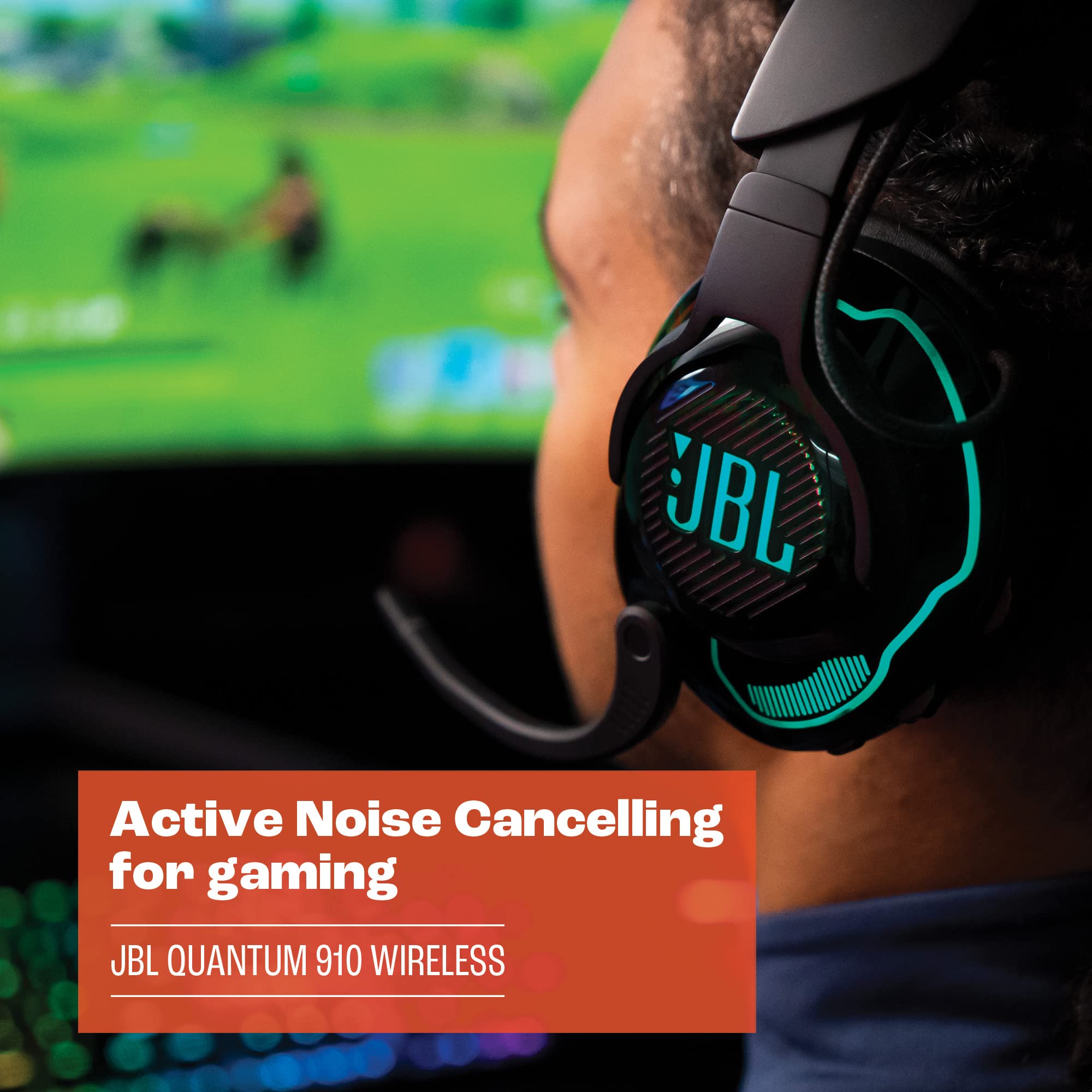 JBL Quantum 910 Wireless Gaming Headset with ANC - Noise Cancelling Bluetooth Headphones for PC, PS5, Xbox - 50mm Drivers, 40H Battery - Perfect for Gaming, Streaming & Work from Home