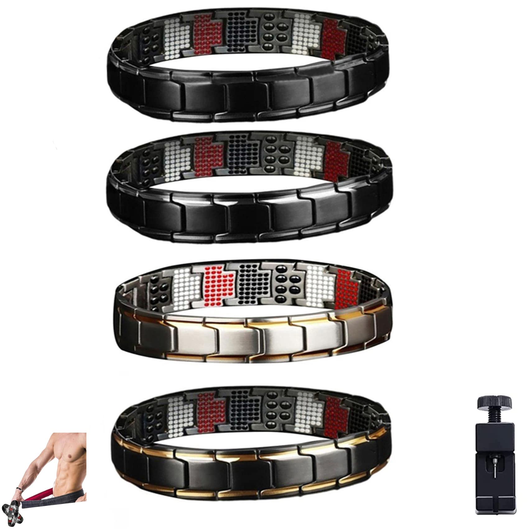 Imagineitem Magnetic Lymph Detox Bracelet for Men - Powerful Magnetotherapy Bracelet for Lymphatic Drainage & Weight Loss - Super Strength Magnetic Therapy Jewelry for Wellness & Detox - Perfect for Fitness, Yoga & Daily Wear