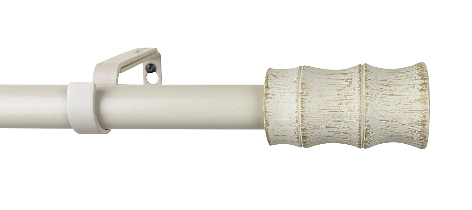 1 Inch Diameter Adjustable Bamboo Curtain Rod - Single Drapery Rod for Windows, Bedrooms & Living Rooms - Eco-Friendly Home Decor