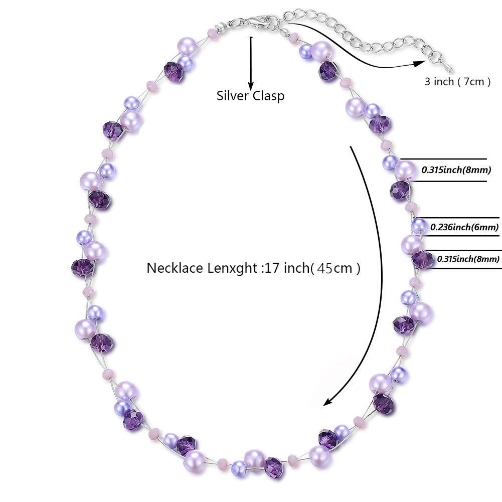Turquoise Beaded Necklace for Women - Elegant Pearl & Crystal Bead Fashion Jewelry | Perfect Birthday Gift, Anniversary Present & Everyday Accessory for Casual & Formal Occasions