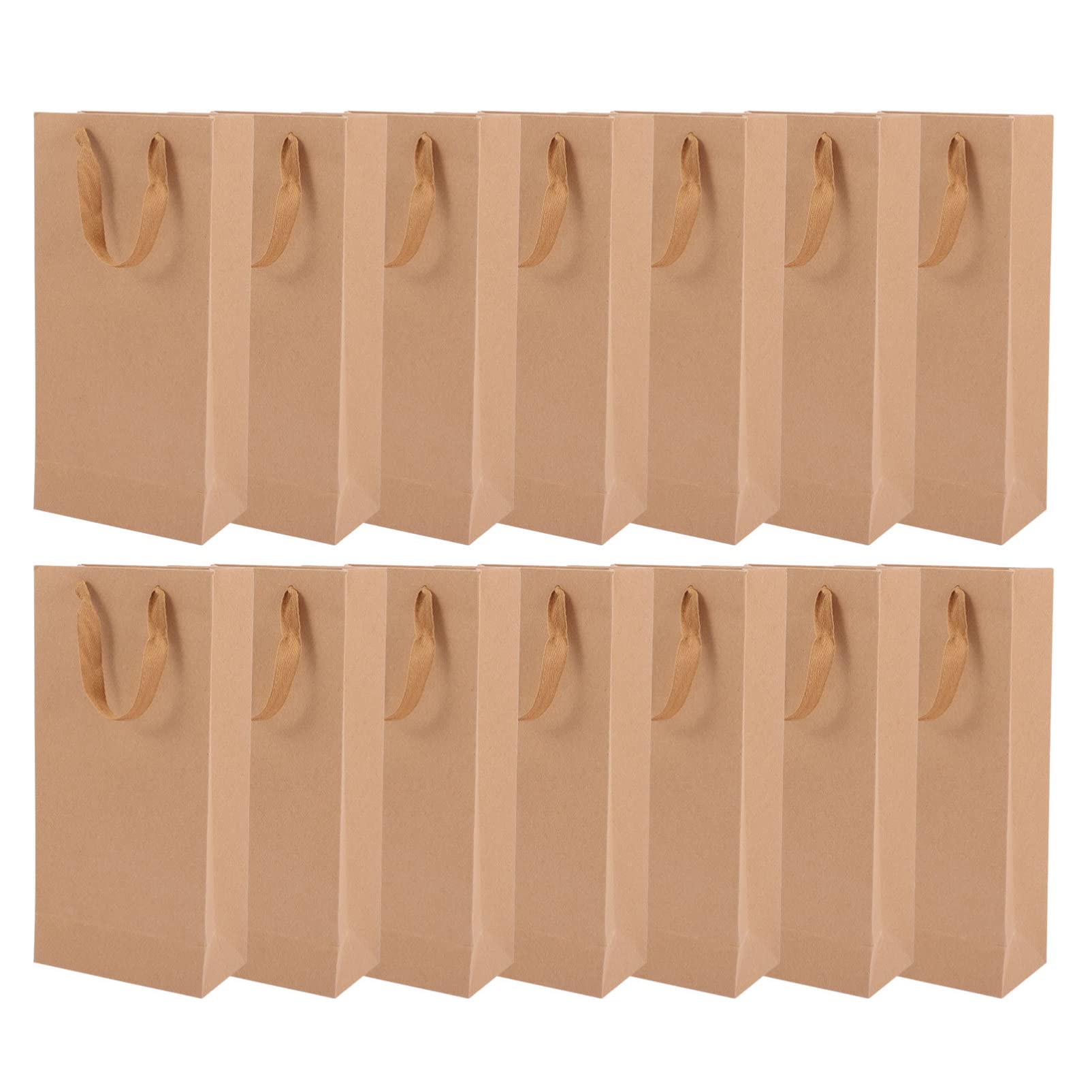 iplusmile 75 Pack Reusable Kraft Paper Wine Bottle Bags with Handles - Eco-Friendly Wine Gift Wrapping Bags for Parties, Weddings & Holiday Gifting