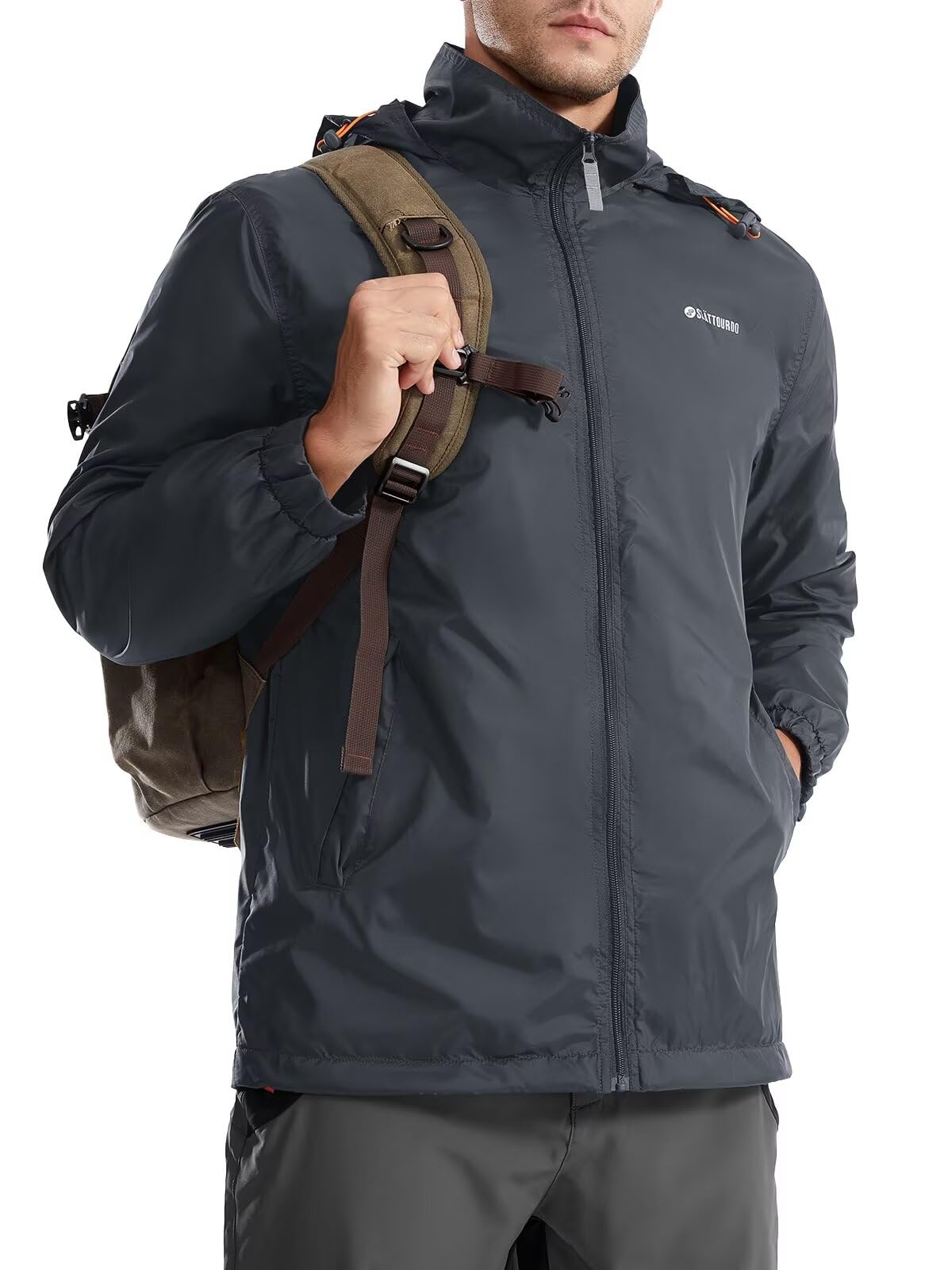 Men's Waterproof Jacket - Lightweight Windbreaker for Hiking & Travel