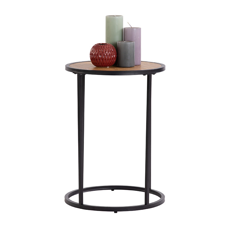 BRADFORD Modern Side Table 16 Inch - Natural Wood & Black Finish - Perfect for Living Room, Bedroom, or Office Decor